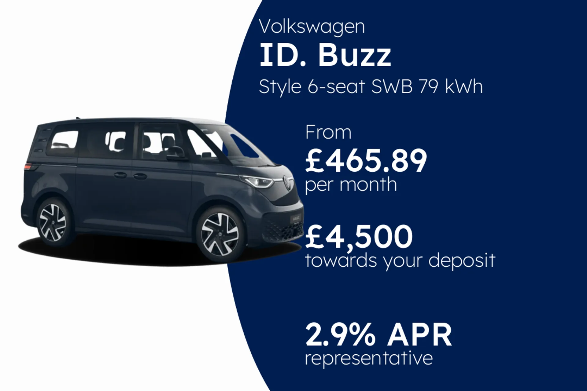 Volkswagen Style 6-seat SWB 79 kWh Pro 286 PS Electric 1 Speed Automatic PCP Finance Offer From £465.89 Per Month  