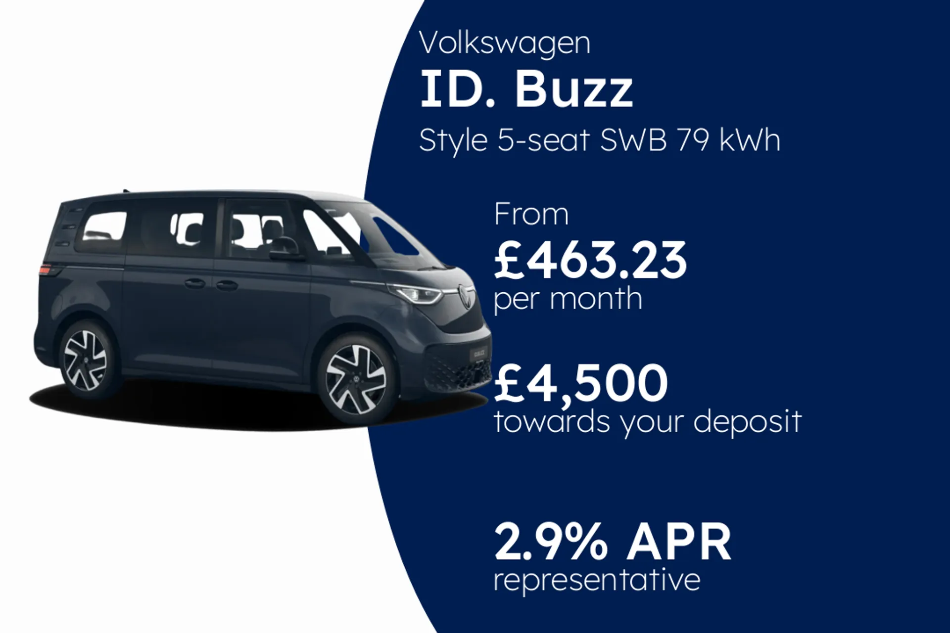Volkswagen Style 5-seat SWB 79 kWh Pro 286 PS Electric 1 Speed Automatic PCP Finance Offer From £463.23 Per Month  