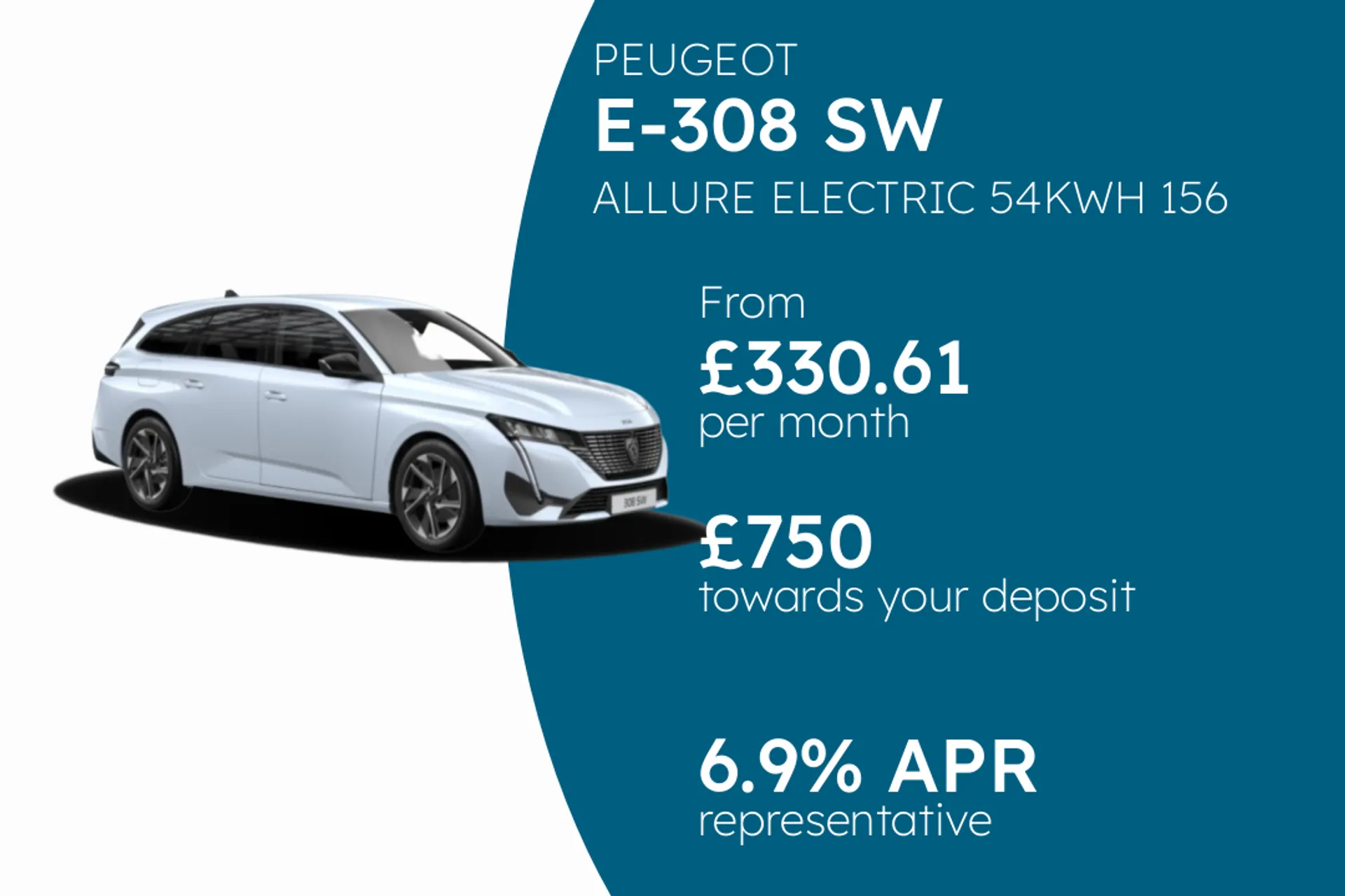 PEUGEOT ALLURE ELECTRIC 54KWH 156 PCP Finance Offer From £330.61 Per Month  