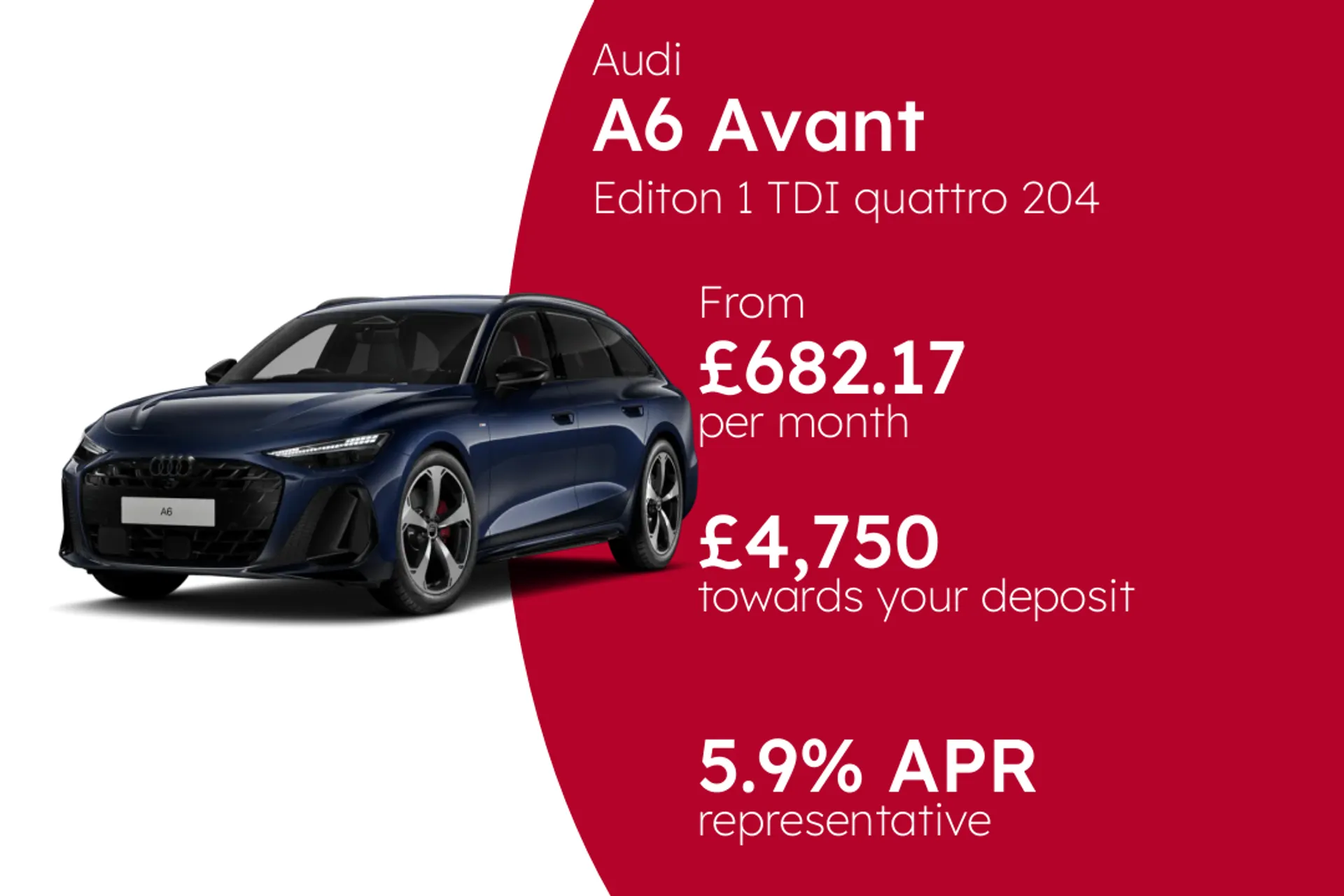 Audi Editon 1 TDI quattro 204 PS S Tronic PCP Finance Offer From £682.17 Per Month  