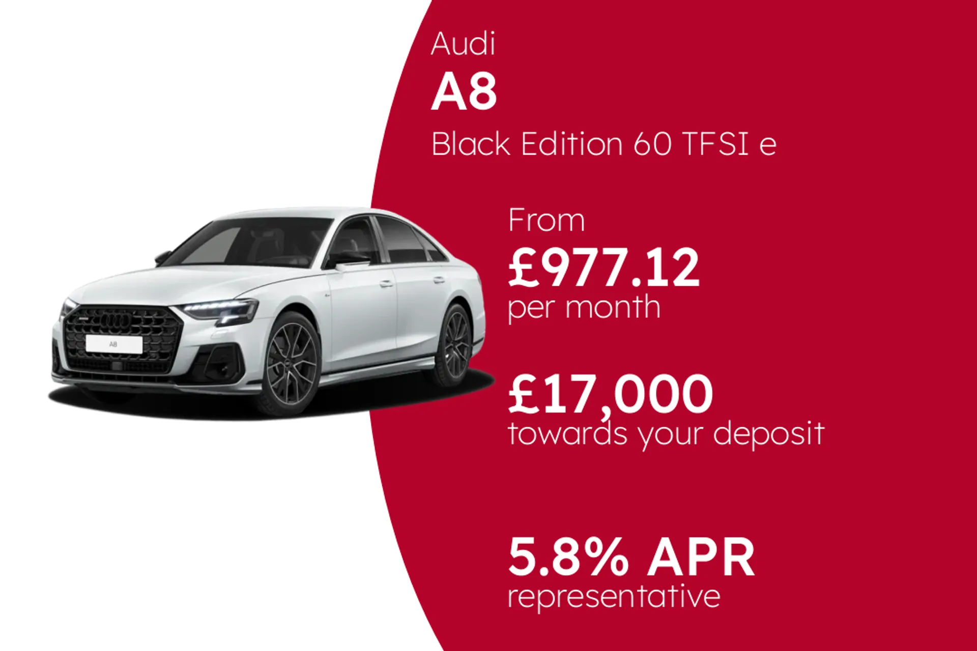 Audi Black Edition 60 TFSI e quattro tiptronic PCP Finance Offer From £977.12 Per Month  
