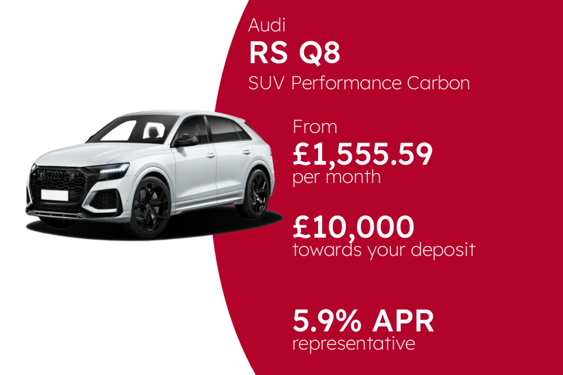 Audi SUV Performance Carbon Black - tiptronic  PCP Finance Offer From £1555.59 Per Month  