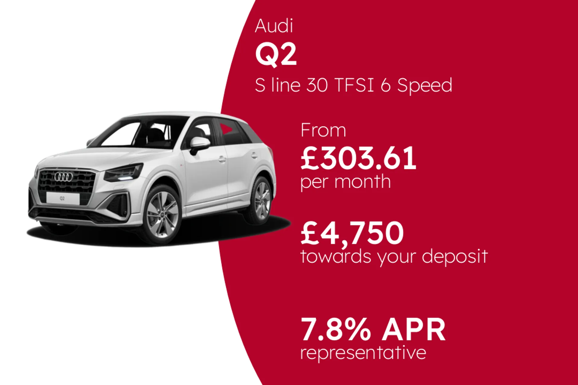 Audi S line 30 TFSI 6 Speed Manual PCP Finance Offer From £303.61 Per Month  