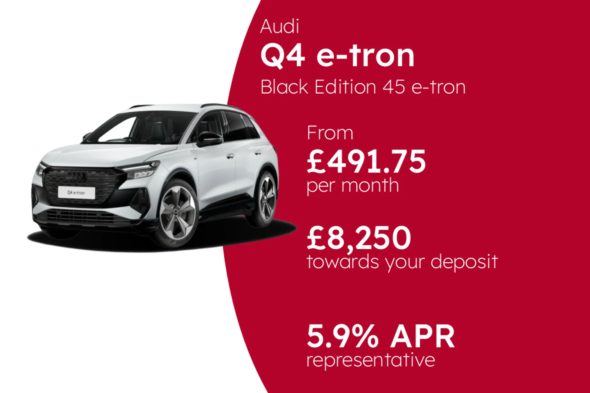 Audi Black Edition 45 e-tron PCP Finance Offer From £491.75 Per Month