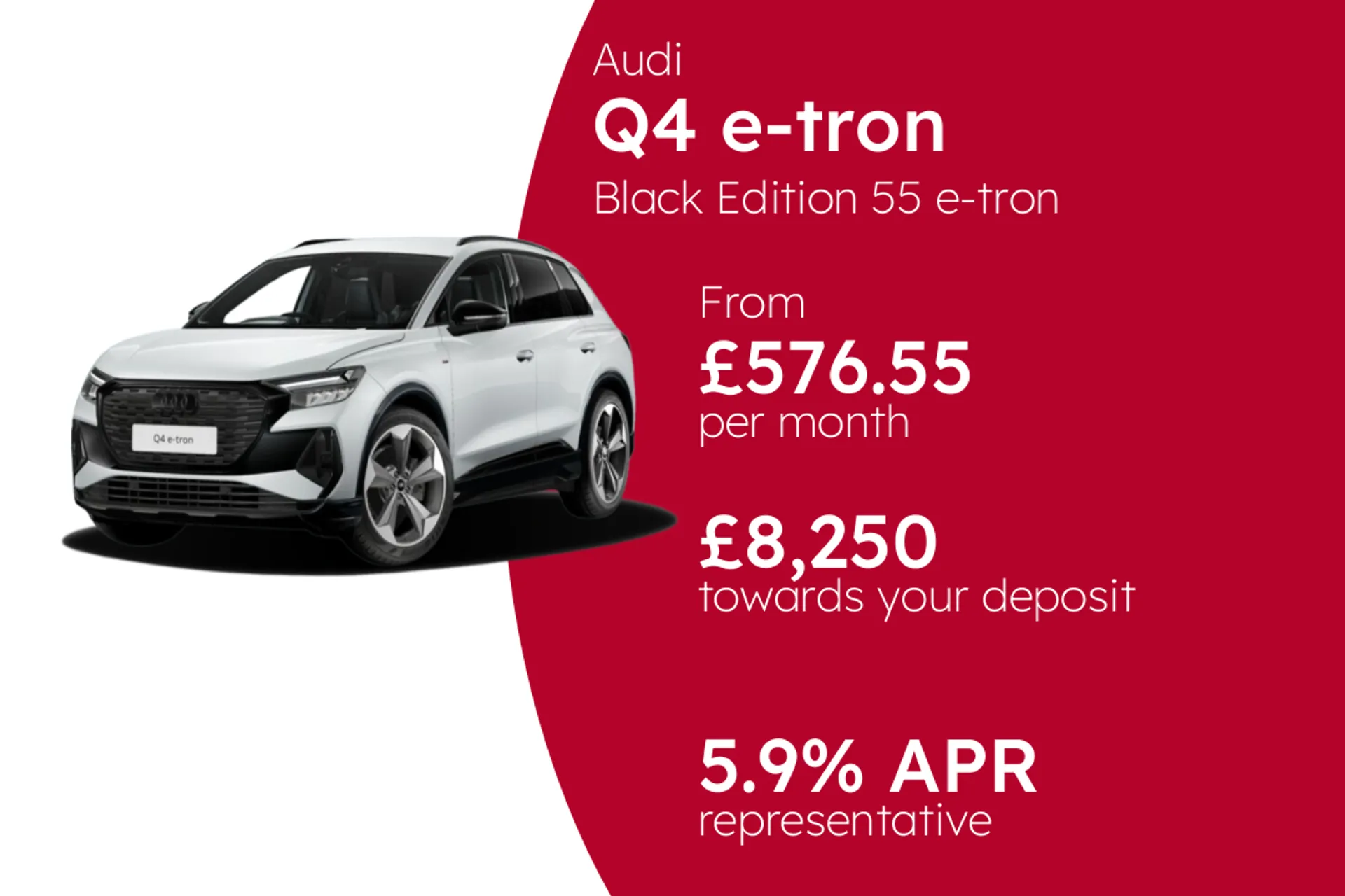 Audi Black Edition 55 e-tron Quattro  PCP Finance Offer From £576.55 Per Month  