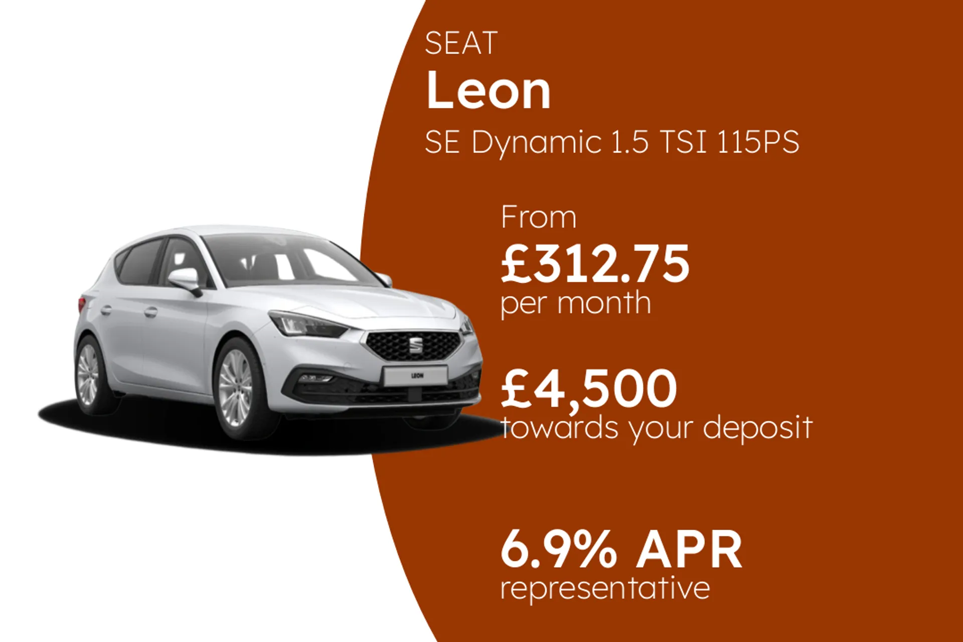 SEAT SE Dynamic 1.5 TSI 115PS PCP Finance Offer From £312.75 Per Month  