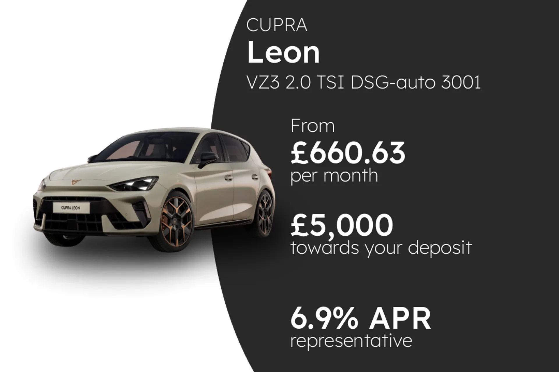 CUPRA VZ3 2.0 TSI DSG-auto 3001 PCP Finance Offer From £660.63 Per Month  