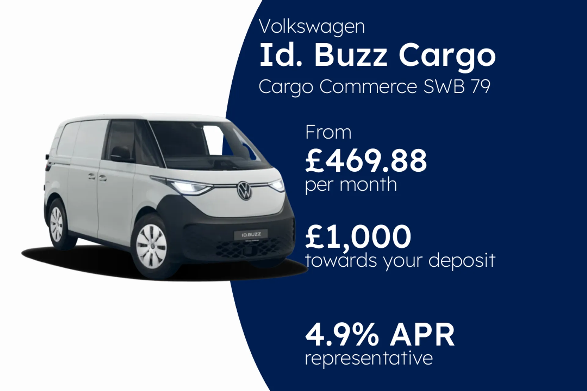 Volkswagen Cargo Commerce SWB 79 kWh 286 PS Electric 1 Speed Automatic PCP Finance Offer From £469.88 Per Month