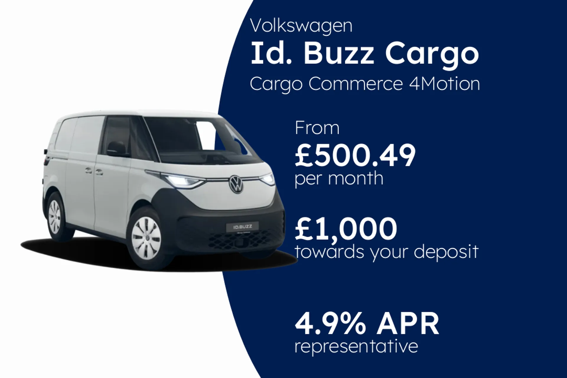 Volkswagen Cargo Commerce 4Motion SWB 79 kWh 340 PS Electric 1 Speed Automatic PCP Finance Offer From £500.49 Per Month  