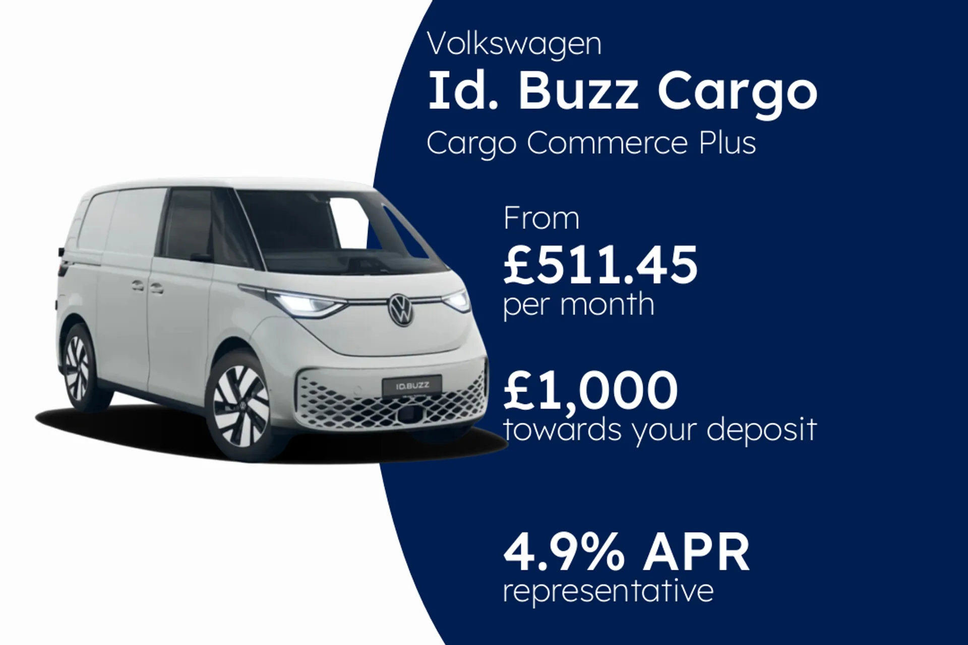Volkswagen Cargo Commerce Plus 4Motion SWB 79 kWh 340 PS Electric 1 Speed Automatic PCP Finance Offer From £511.45 Per Month  