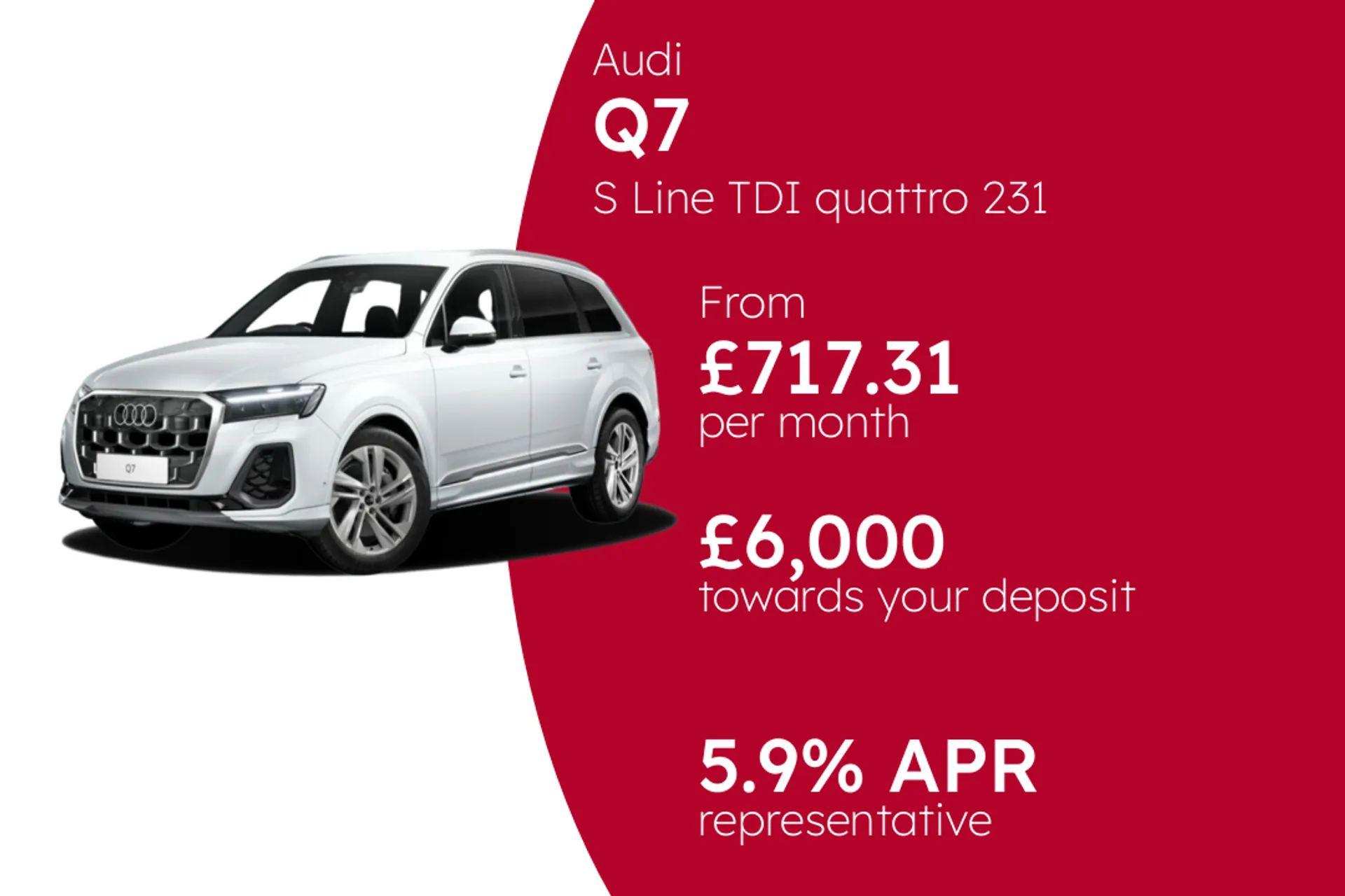 Audi S Line TDI quattro 231 PS S Tronic PCP Finance Offer From £717.31 Per Month