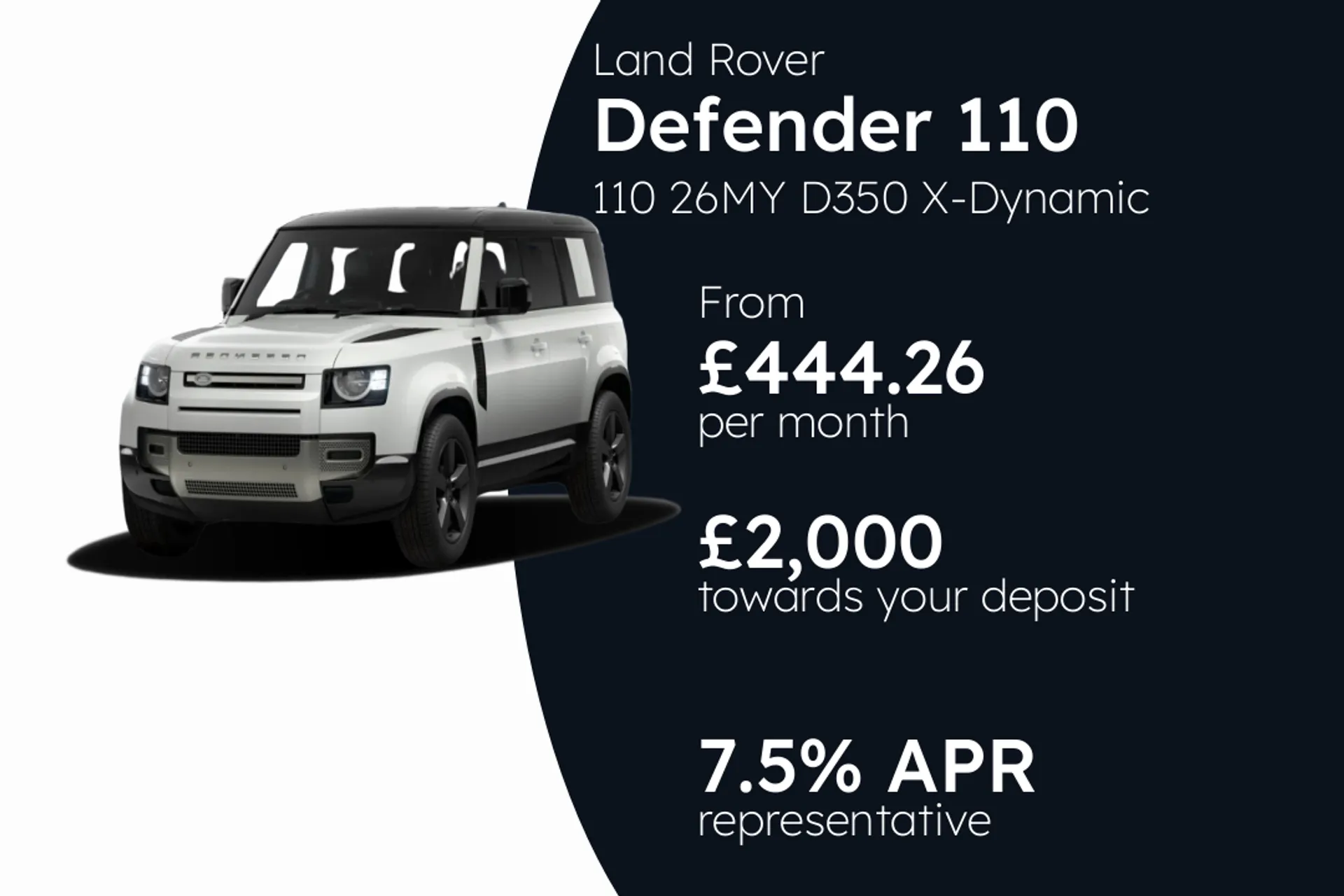 Land Rover 110 26MY D350 X-Dynamic HSE PCP Finance Offer From £444.26 Per Month  