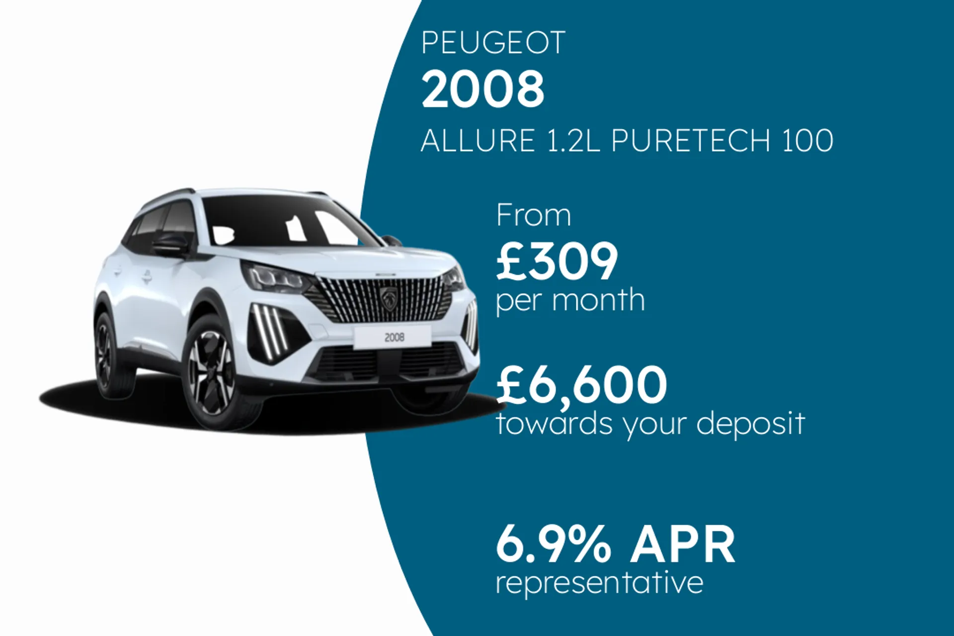 PEUGEOT ALLURE 1.2L PURETECH 100 S&S - 3 PCP Finance Offer From £309.00 Per Month 6.90%