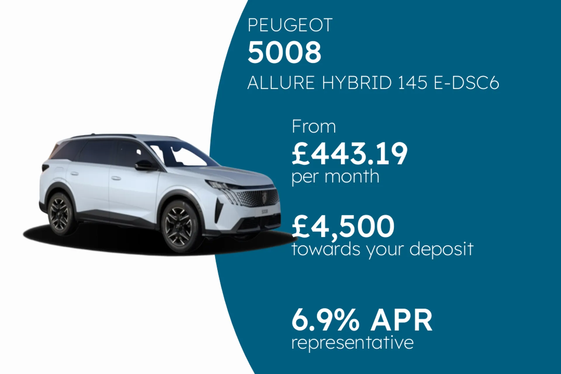 PEUGEOT ALLURE HYBRID 145 E-DSC6 PCP Finance Offer From £443.19 Per Month  