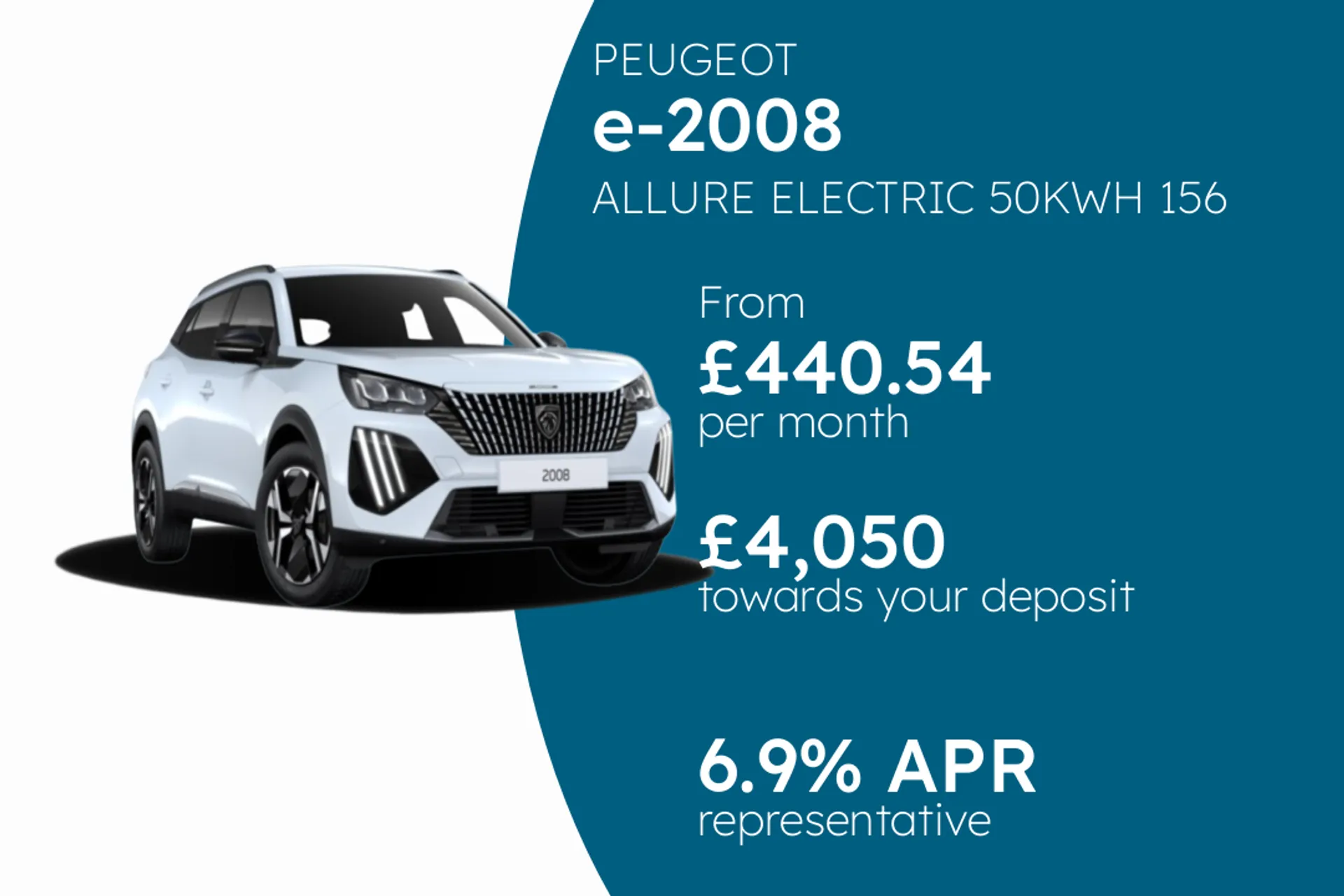 PEUGEOT ALLURE ELECTRIC 50KWH 156 PCP Finance Offer From £440.54 Per Month