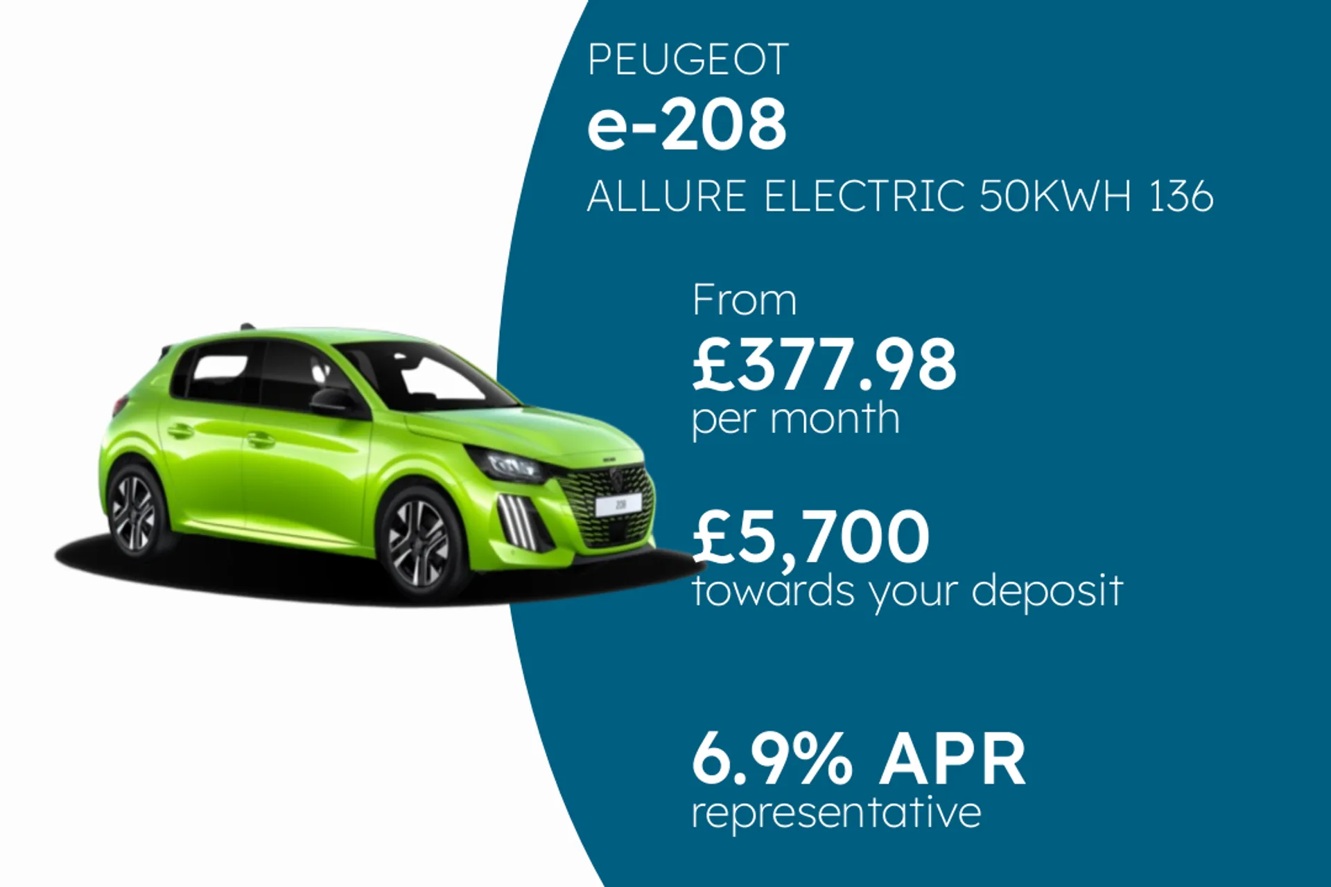 PEUGEOT ALLURE ELECTRIC 50KWH 136 PCP Finance Offer From £377.98 Per Month  