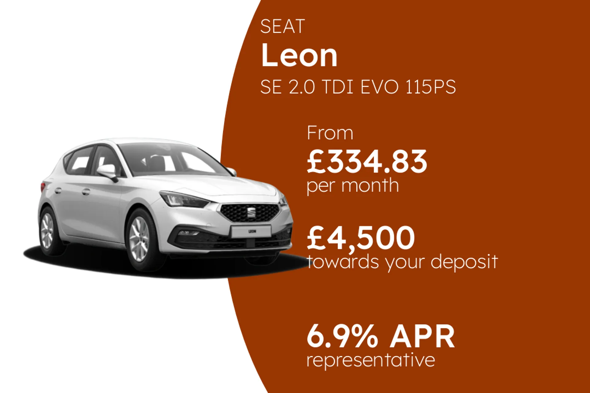 SEAT SE 2.0 TDI EVO 115PS PCP Finance Offer From £334.83 Per Month  