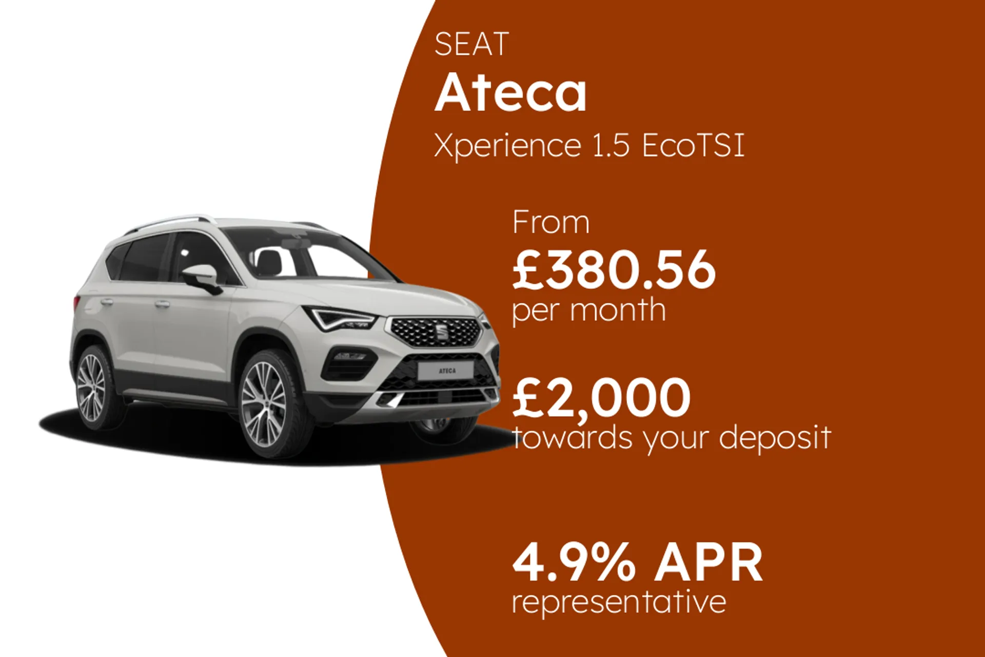 SEAT Xperience 1.5 EcoTSI DSG-auto 150PS PCP Finance Offer From £380.56 Per Month  