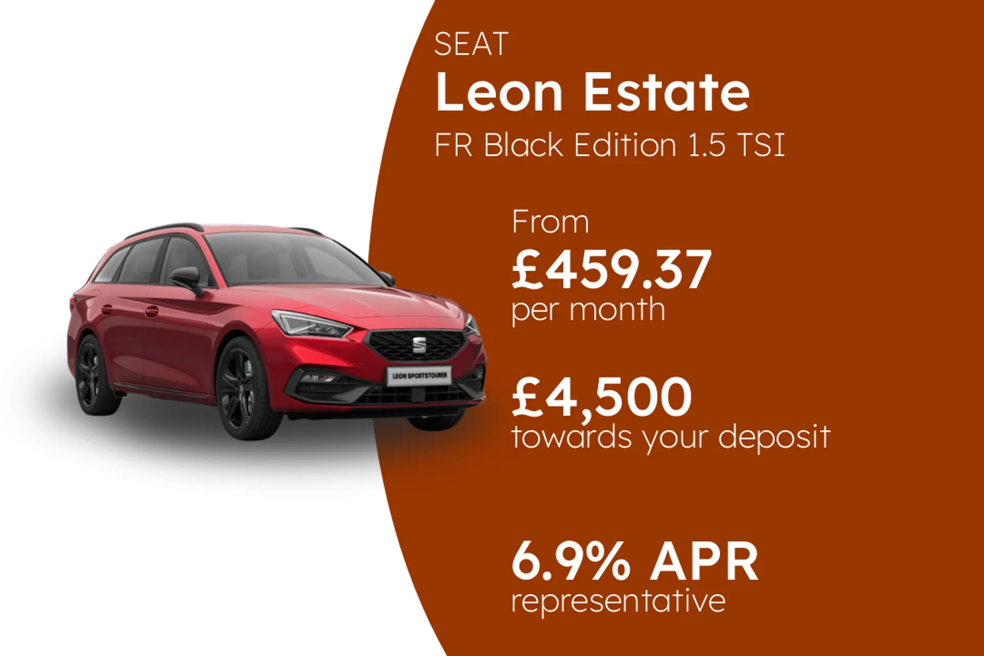 SEAT FR Black Edition 1.5 TSI 150PS  PCP Finance Offer From £459.37 Per Month  
