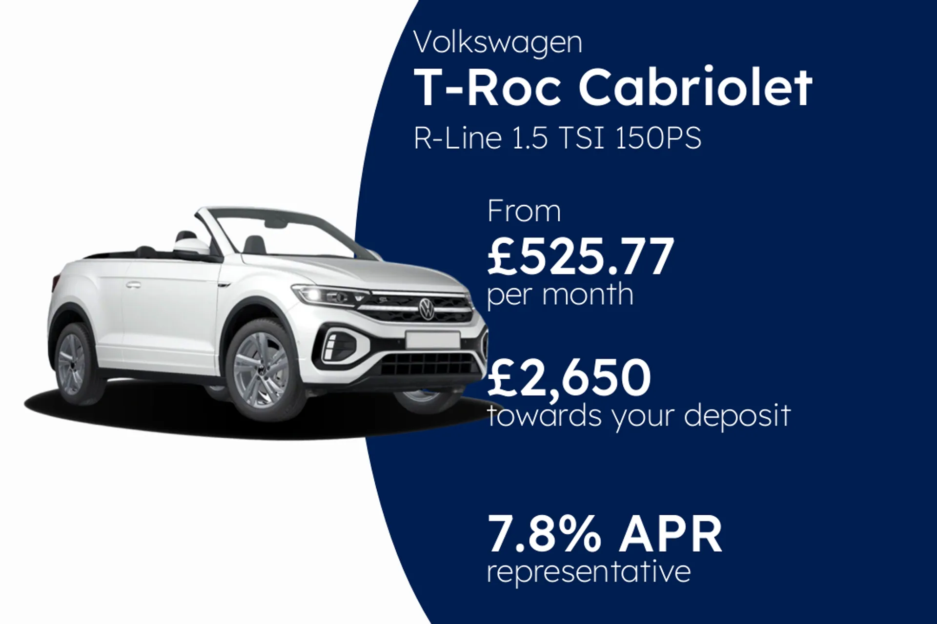 Volkswagen R-Line 1.5 TSI 150PS 7-speed DSG 2 Door PCP Finance Offer From £525.77 Per Month