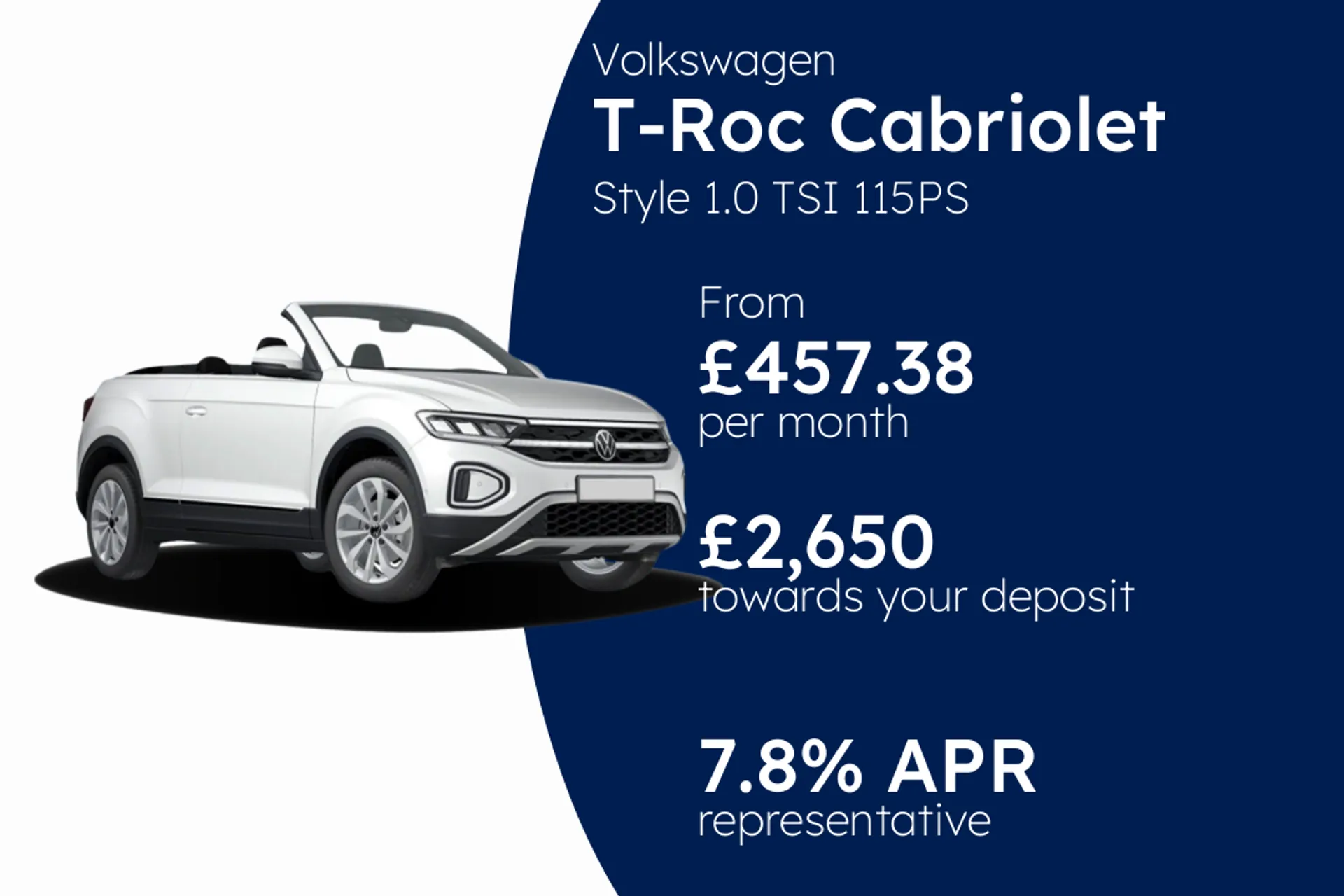 Volkswagen Style 1.0 TSI 115PS 6-speed manual 2 door PCP Finance Offer From £457.38 Per Month