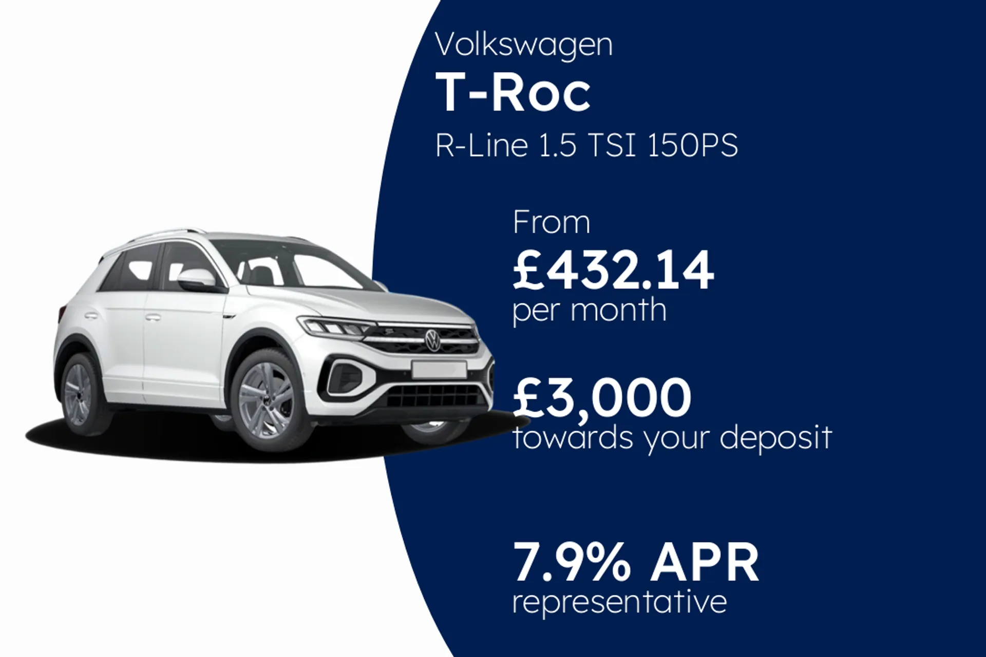 Volkswagen R-Line 1.5 TSI 150PS 7-speed DSG 5 Door PCP Finance Offer From £432.14 Per Month  