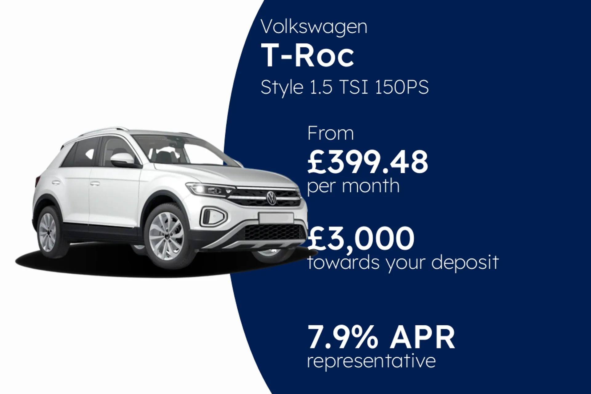 Volkswagen Style 1.5 TSI 150PS 6-speed manual 5 door PCP Finance Offer From £399.48 Per Month  
