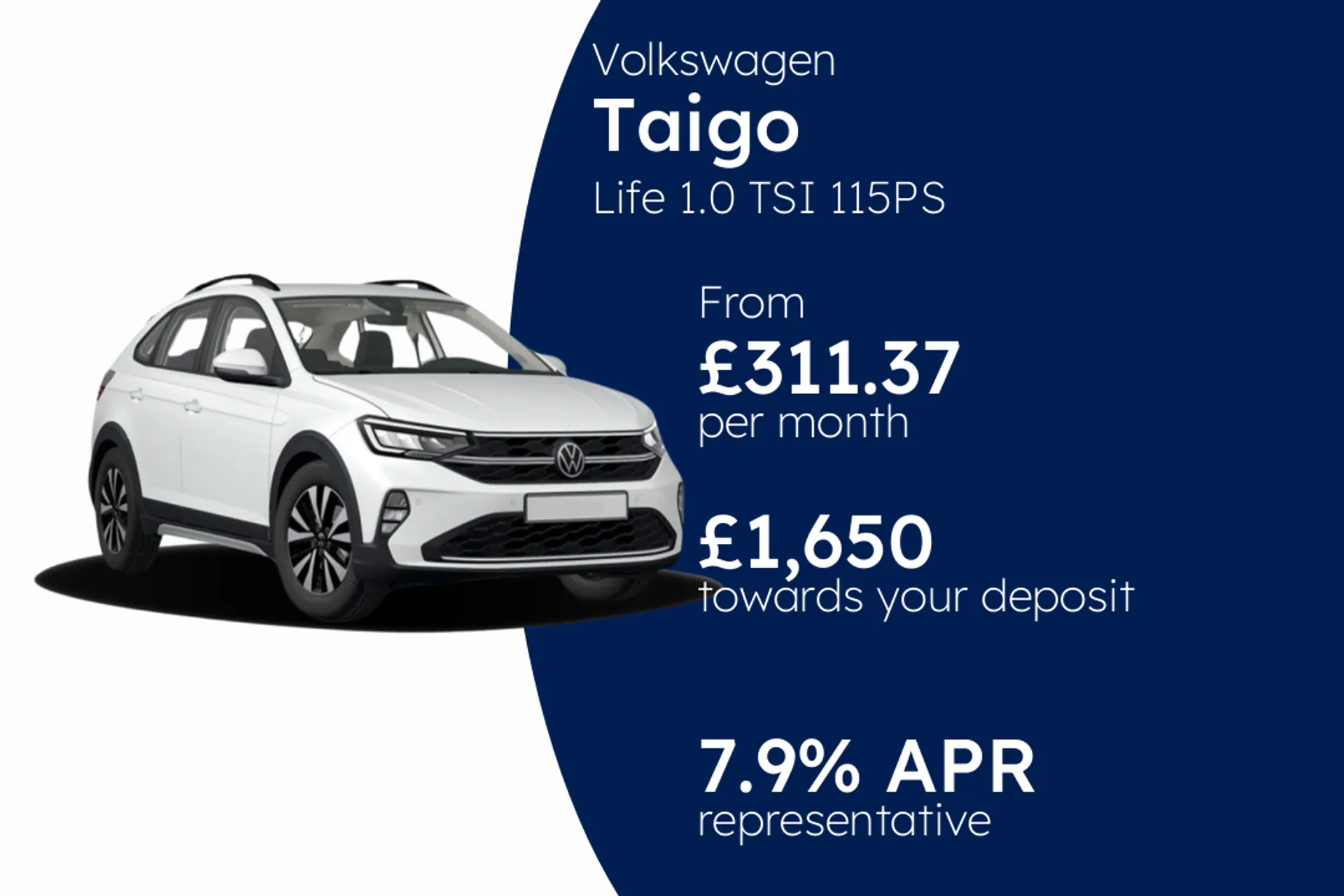 Volkswagen Life 1.0 TSI 115PS 6-speed Manual 5 Door PCP Finance Offer From £311.37 Per Month  