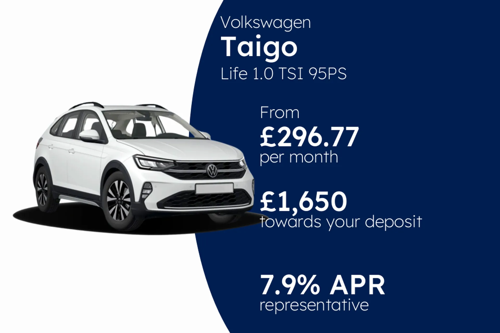 Volkswagen Life 1.0 TSI 95PS 5-speed manual 5 door PCP Finance Offer From £296.77 Per Month