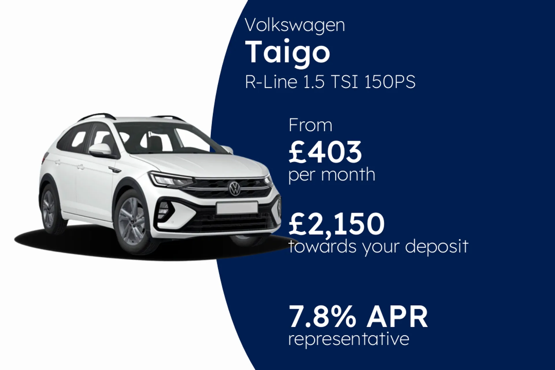 Volkswagen R-Line 1.5 TSI 150PS 7-speed DSG 5 door PCP Finance Offer From £403.00 Per Month  