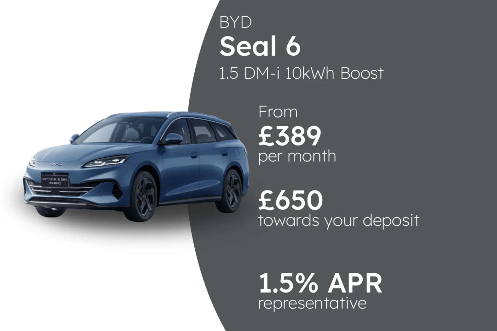 BYD 1.5 DM-i 10kWh Boost Estate PCP Finance Offer From £389.00 Per Month 1.90%