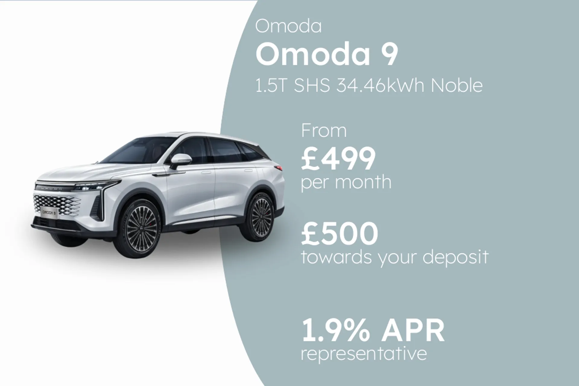 Omoda 1.5T SHS 34.46kWh Noble DHT3 4WD PCP Finance Offer From £499.00 Per Month  