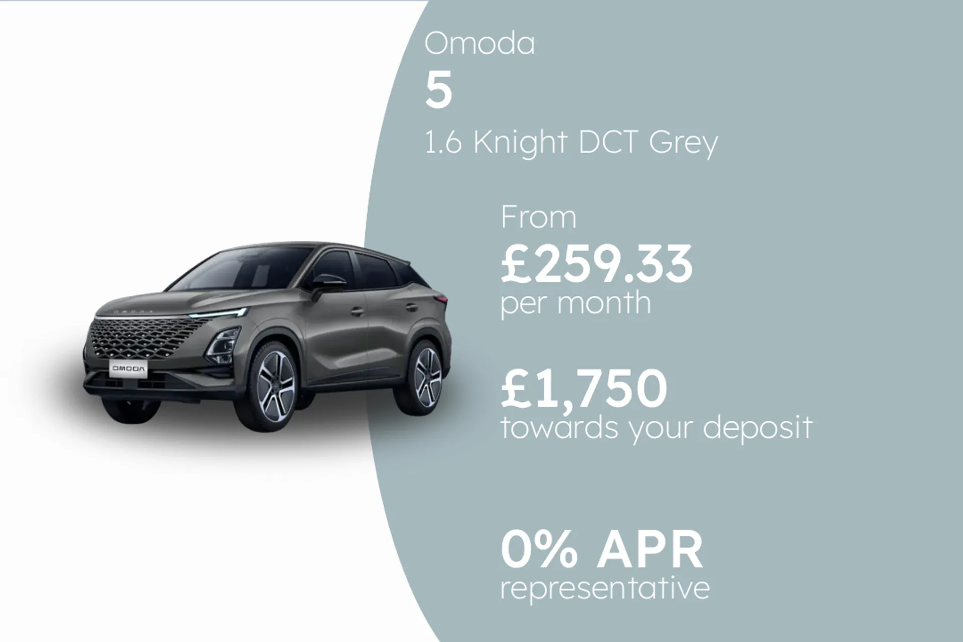 Omoda 1.6 Knight DCT Grey PCP Finance Offer From £259.33 Per Month