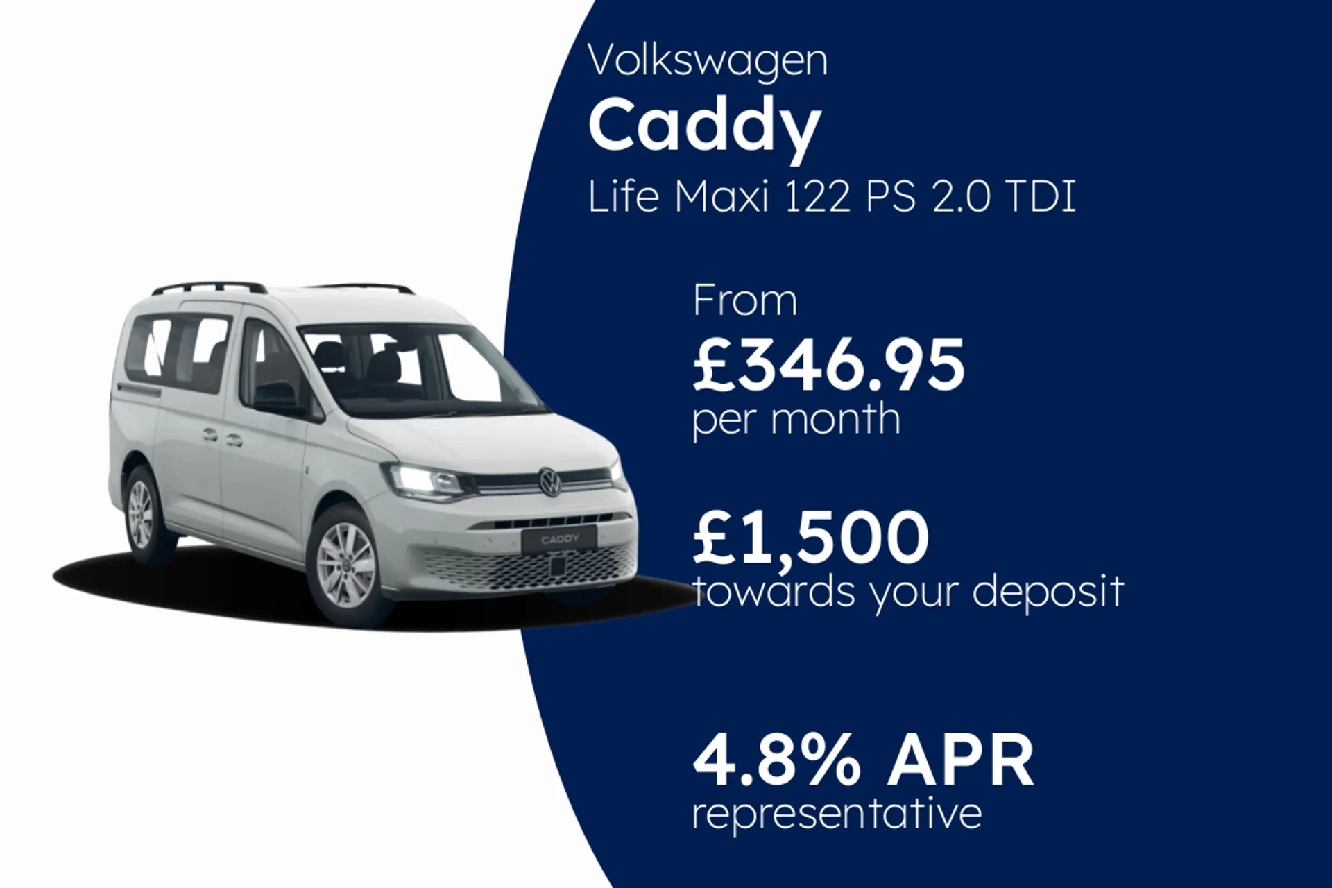 Volkswagen Life Maxi 122 PS 2.0 TDI 7sp DSG PCP Finance Offer From £346.95 Per Month  