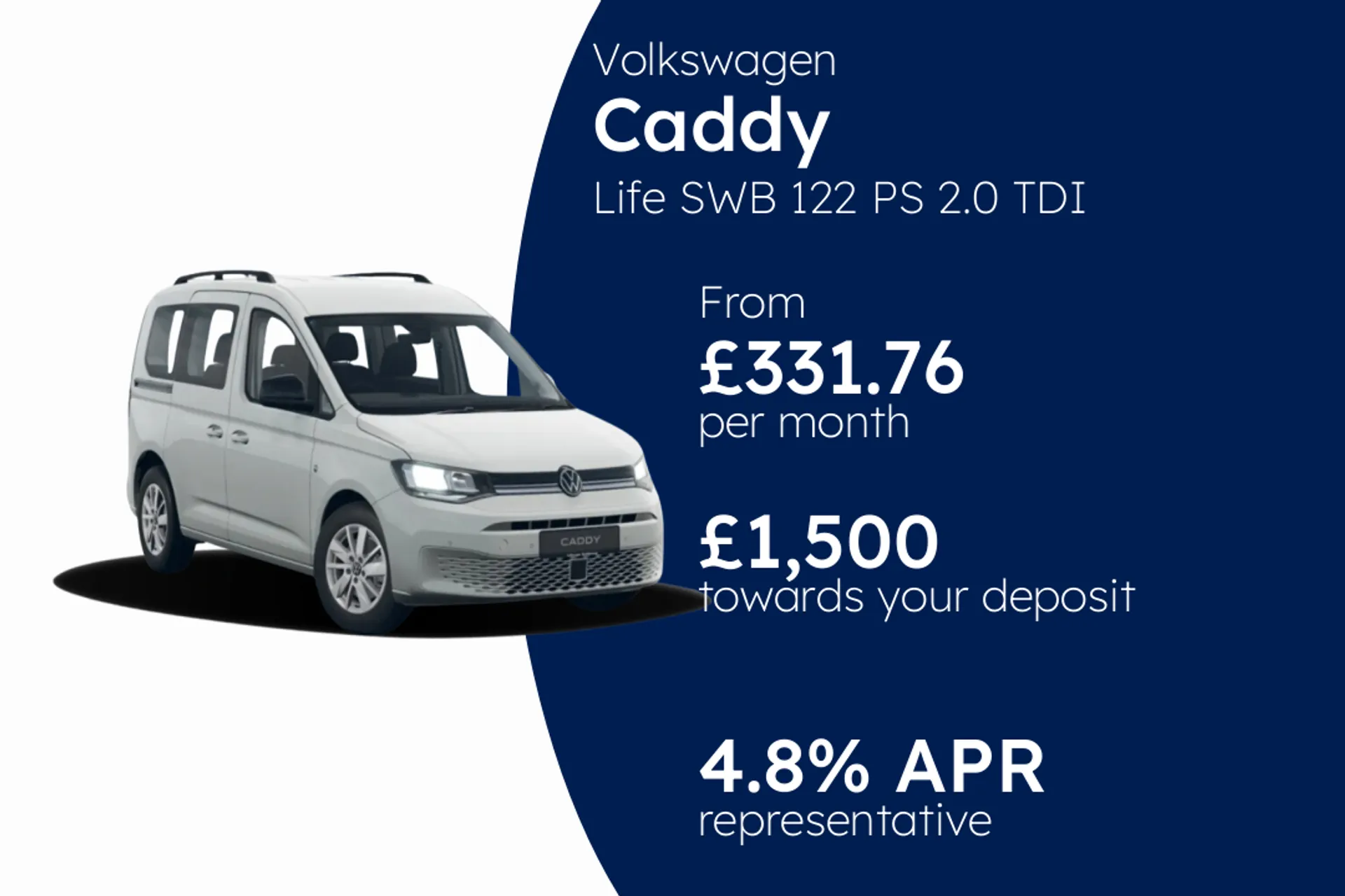 Volkswagen Life SWB 122 PS 2.0 TDI 7sp DSG PCP Finance Offer From £331.76 Per Month  