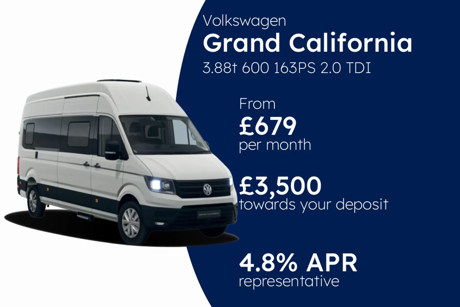 Volkswagen 3.88t 600 163PS 2.0 TDI 8sp Automatic 4MOTION PCP Finance Offer From £679.00 Per Month  