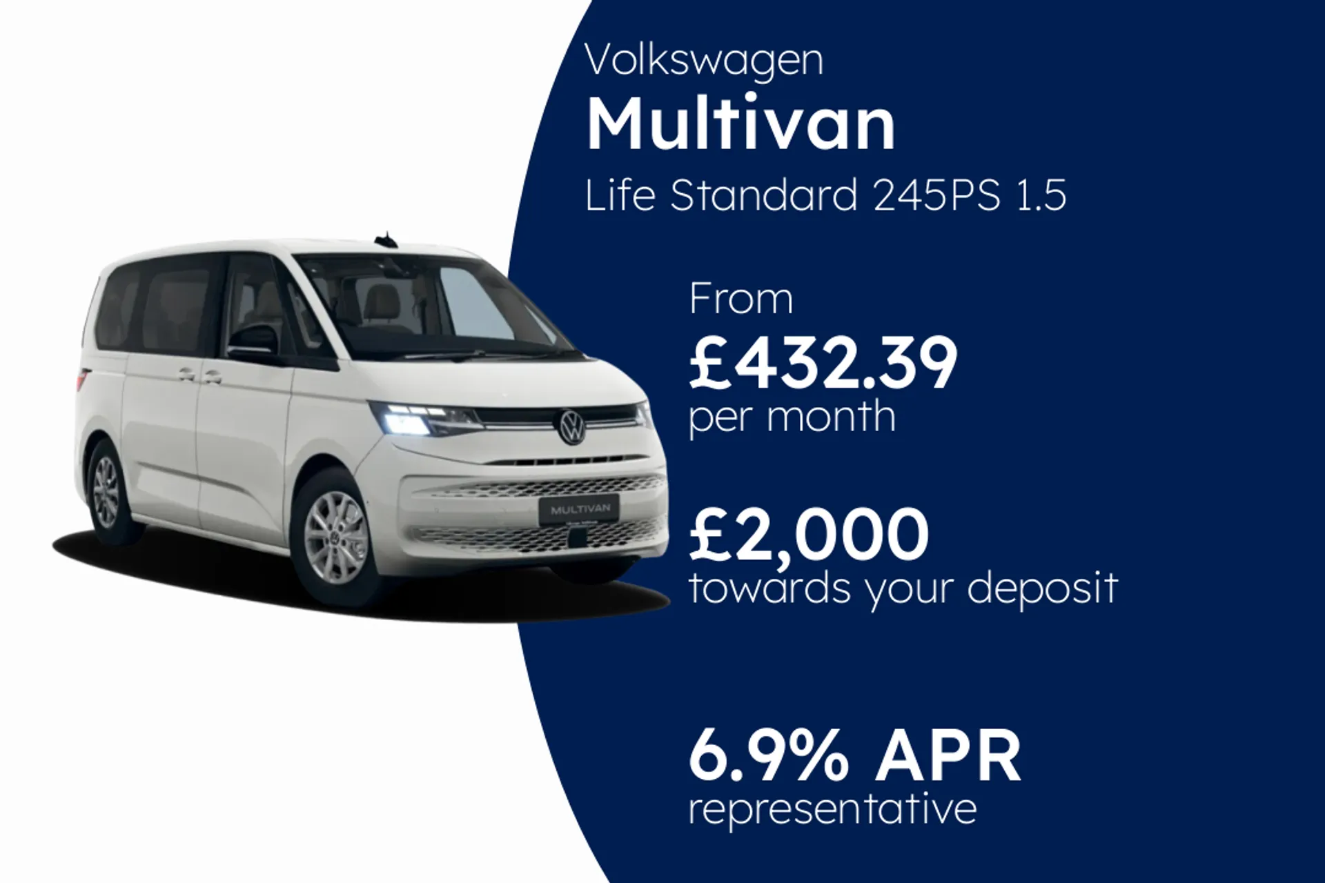 Volkswagen Life Standard 245PS 1.5 eHybris 6-Speed DSG 4MOTION PCP Finance Offer From £432.39 Per Month  