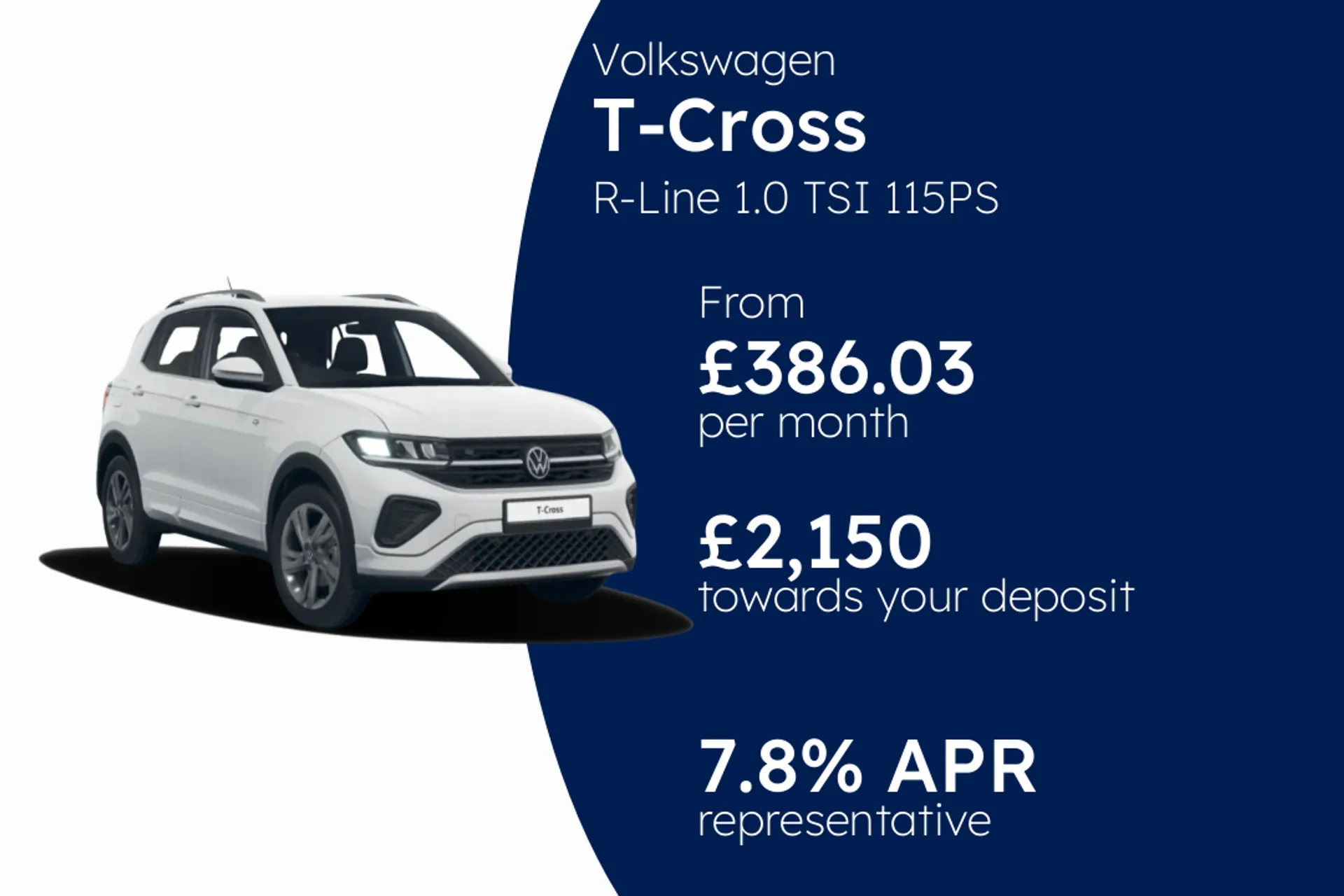 Volkswagen R-Line 1.0 TSI 115PS 7-speed DSG 5 Door PCP Finance Offer From £386.03 Per Month