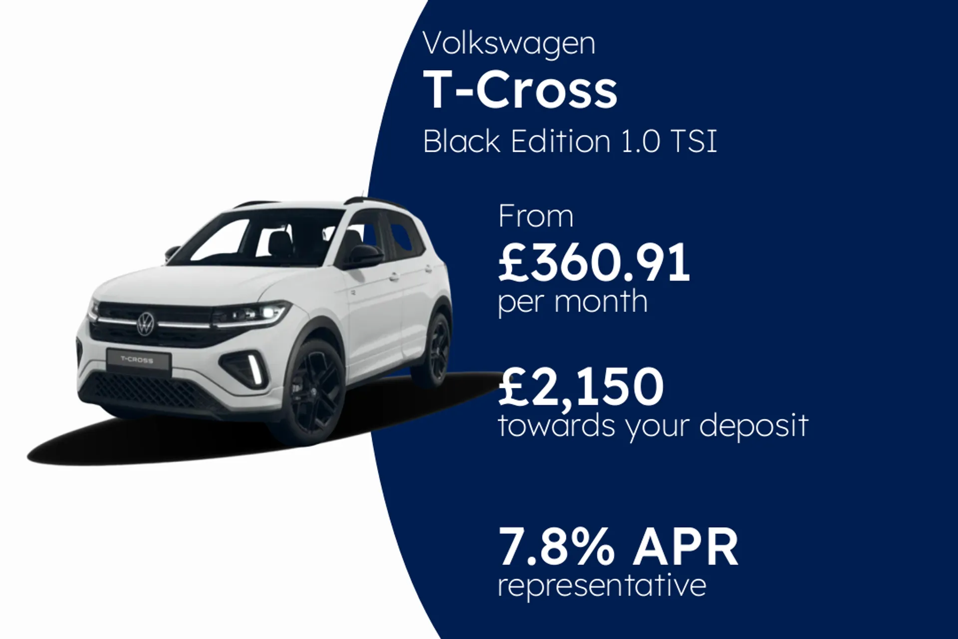 Volkswagen Black Edition 1.0 TSI 115PS 6-speed Manual 5 Door PCP Finance Offer From £360.91 Per Month  