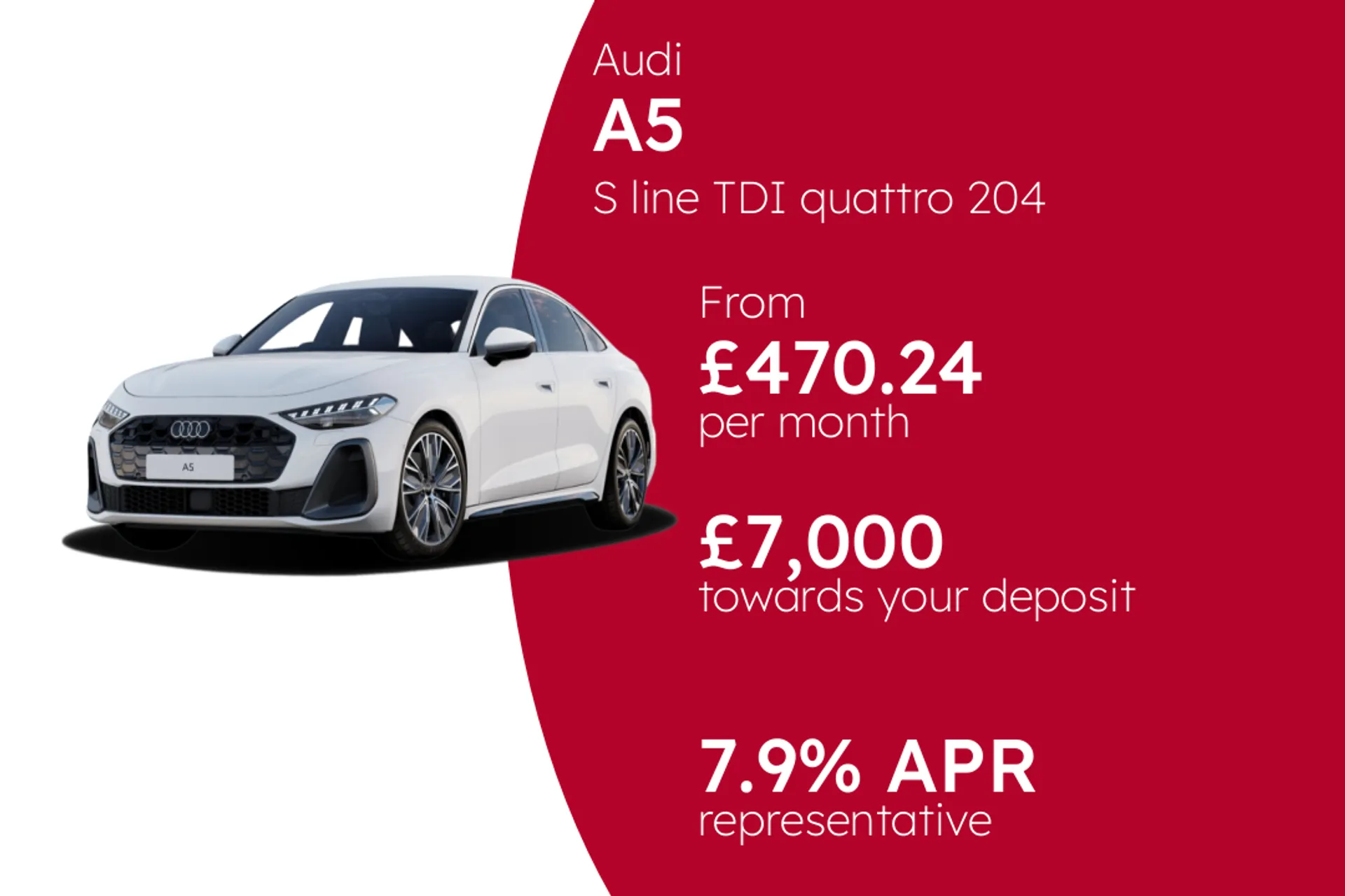Audi S line TDI quattro 204 PS S tronic (Metallic Paint) PCP Finance Offer From £470.24 Per Month  
