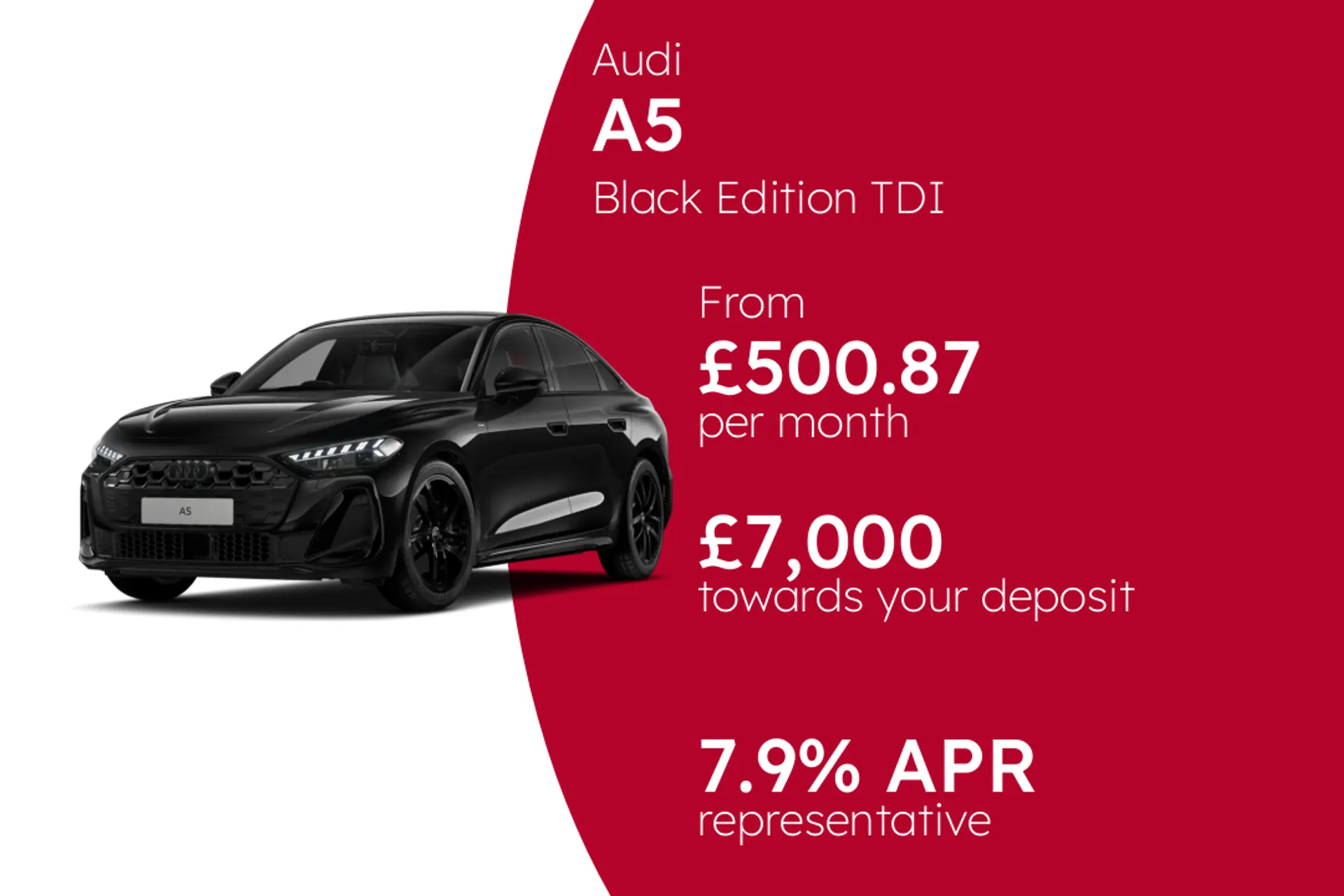 Audi Black Edition TDI quattro 204 PS S tronic (Metallic Paint) PCP Finance Offer From £500.87 Per Month