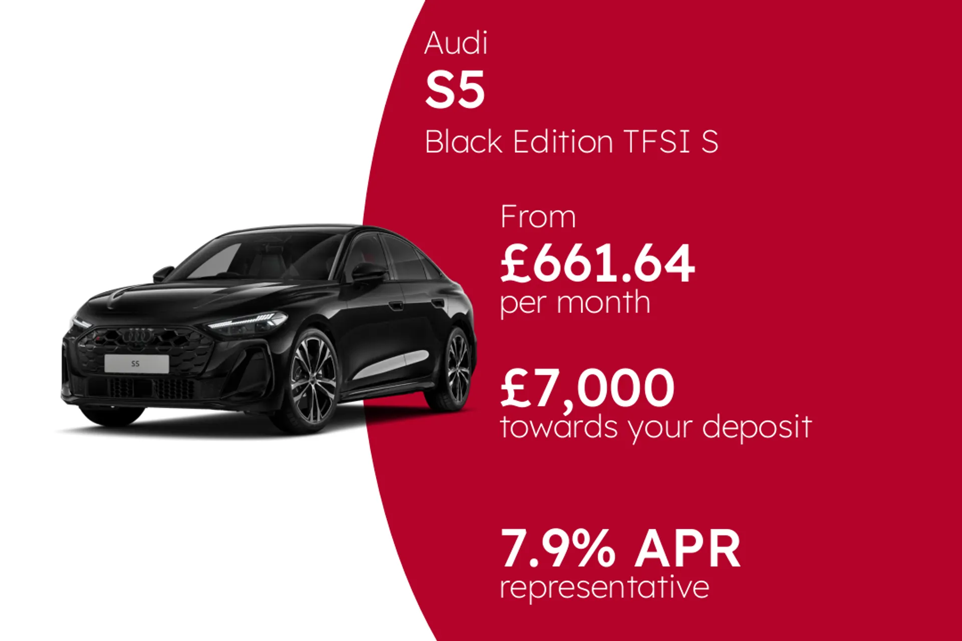 Audi Black Edition TFSI S tronic (Metallic Paint) PCP Finance Offer From £661.64 Per Month