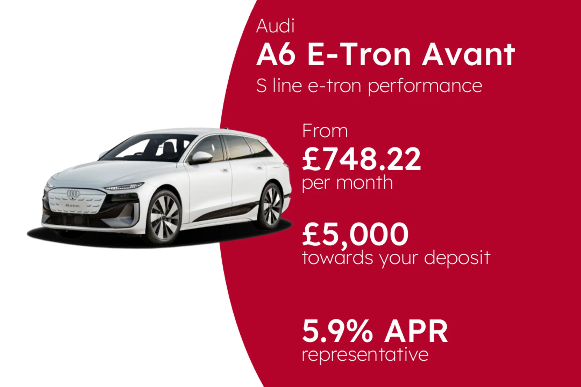 Audi S line e-tron performance PCP Finance Offer From £748.22 Per Month  