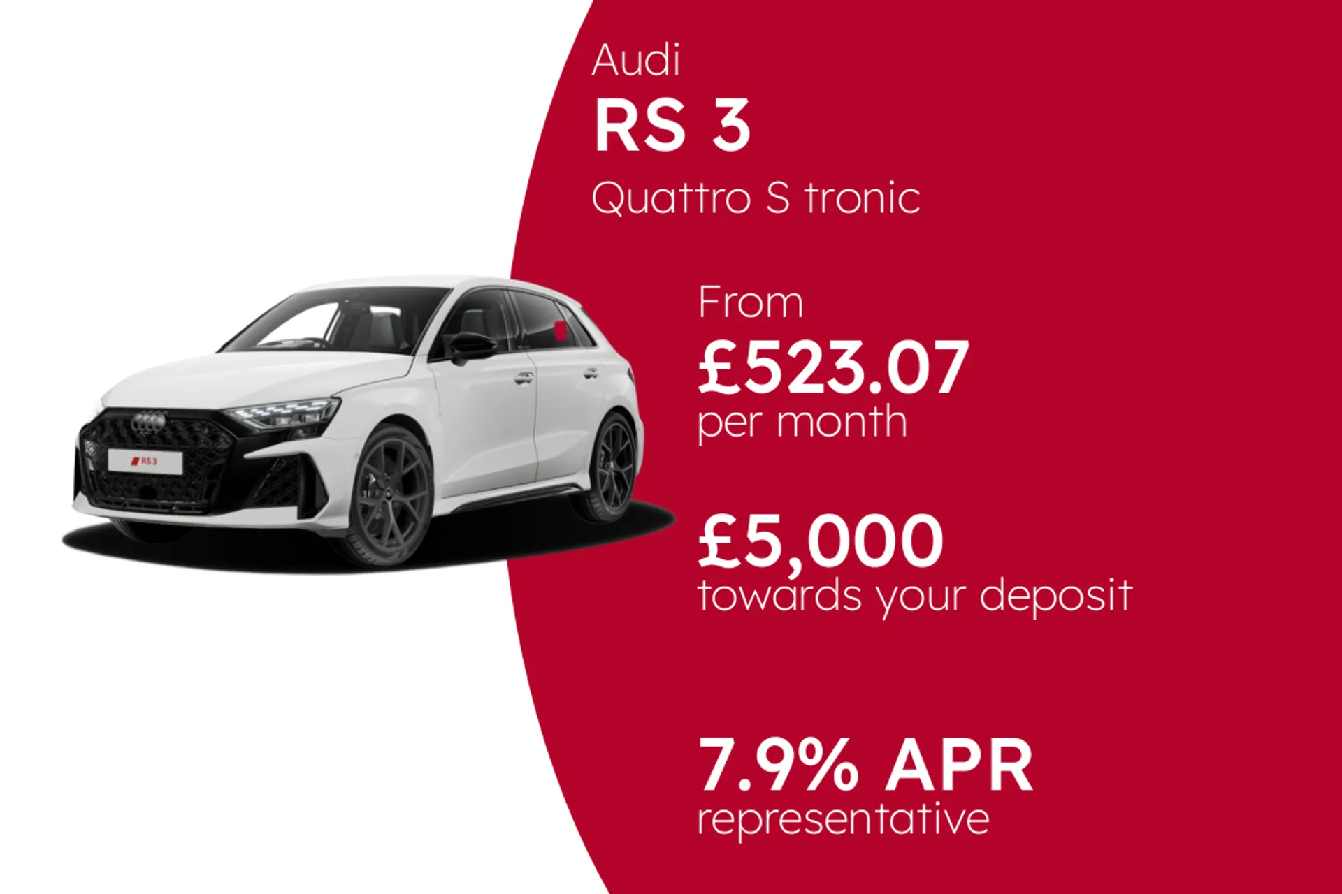 Audi Quattro S tronic PCP Finance Offer From £523.07 Per Month