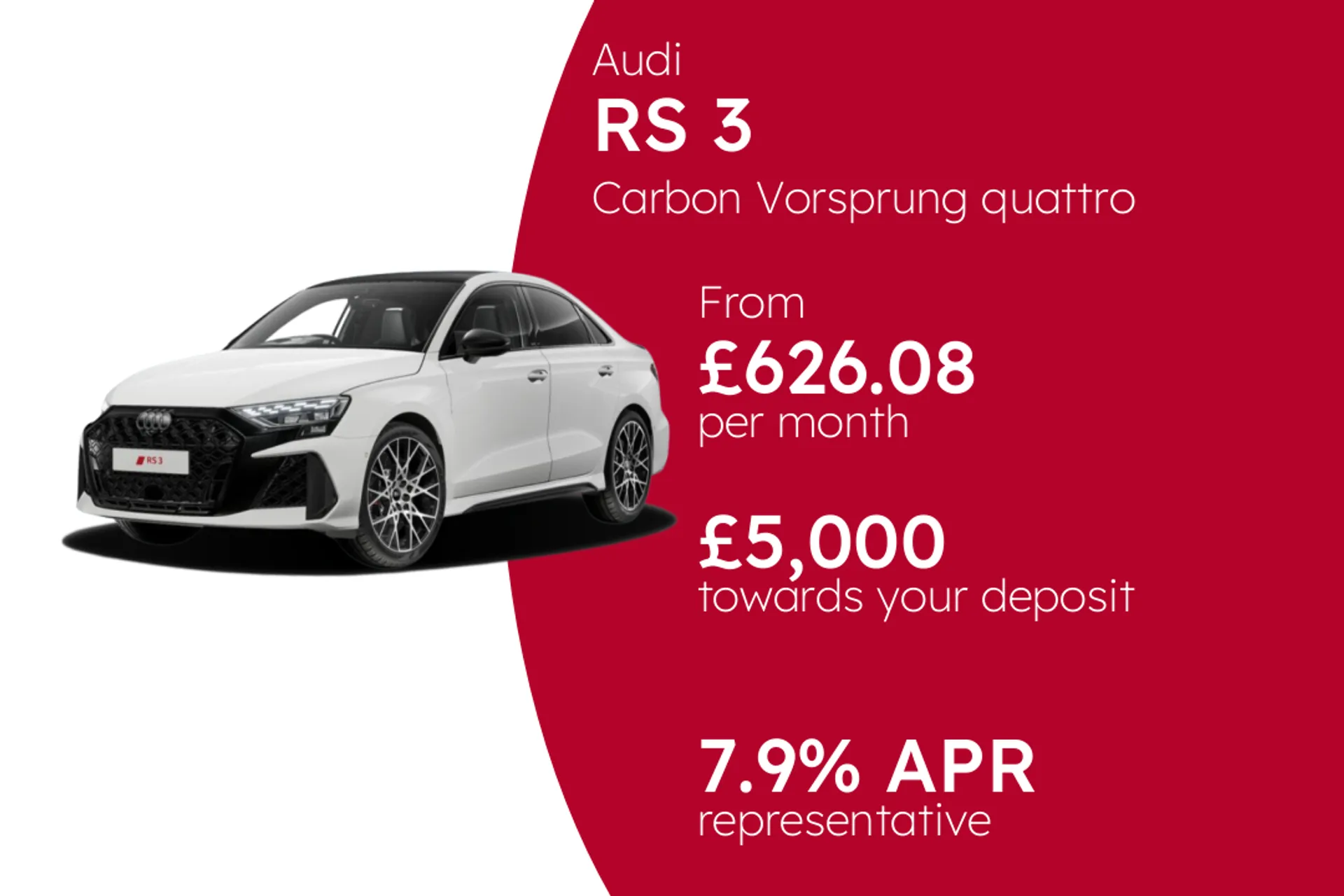 Audi Carbon Vorsprung quattro S tronic PCP Finance Offer From £626.08 Per Month