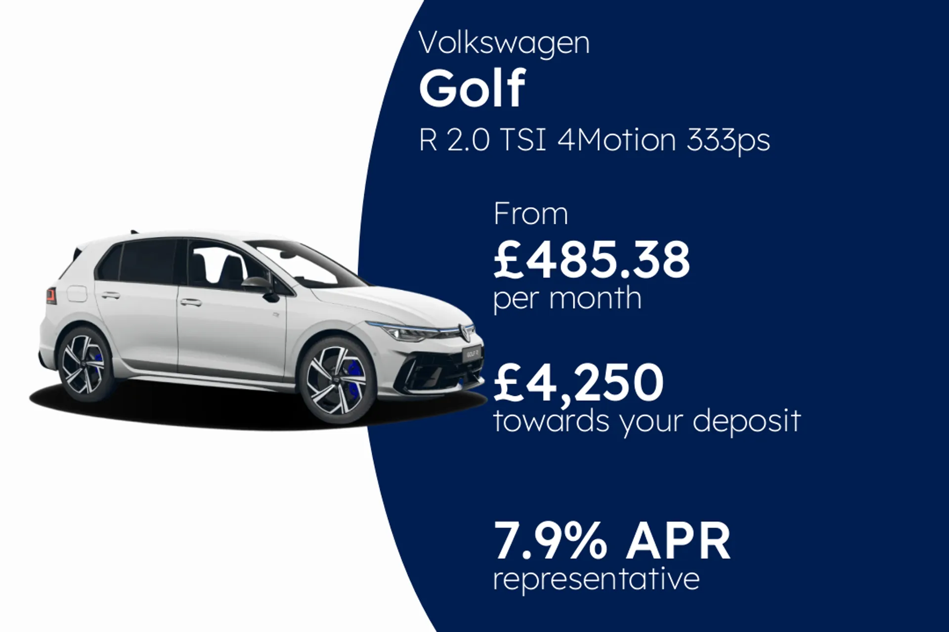 Volkswagen R 2.0 TSI 4Motion 333ps 7-Speed DSG 5 Door PCP Finance Offer From £485.38 Per Month  