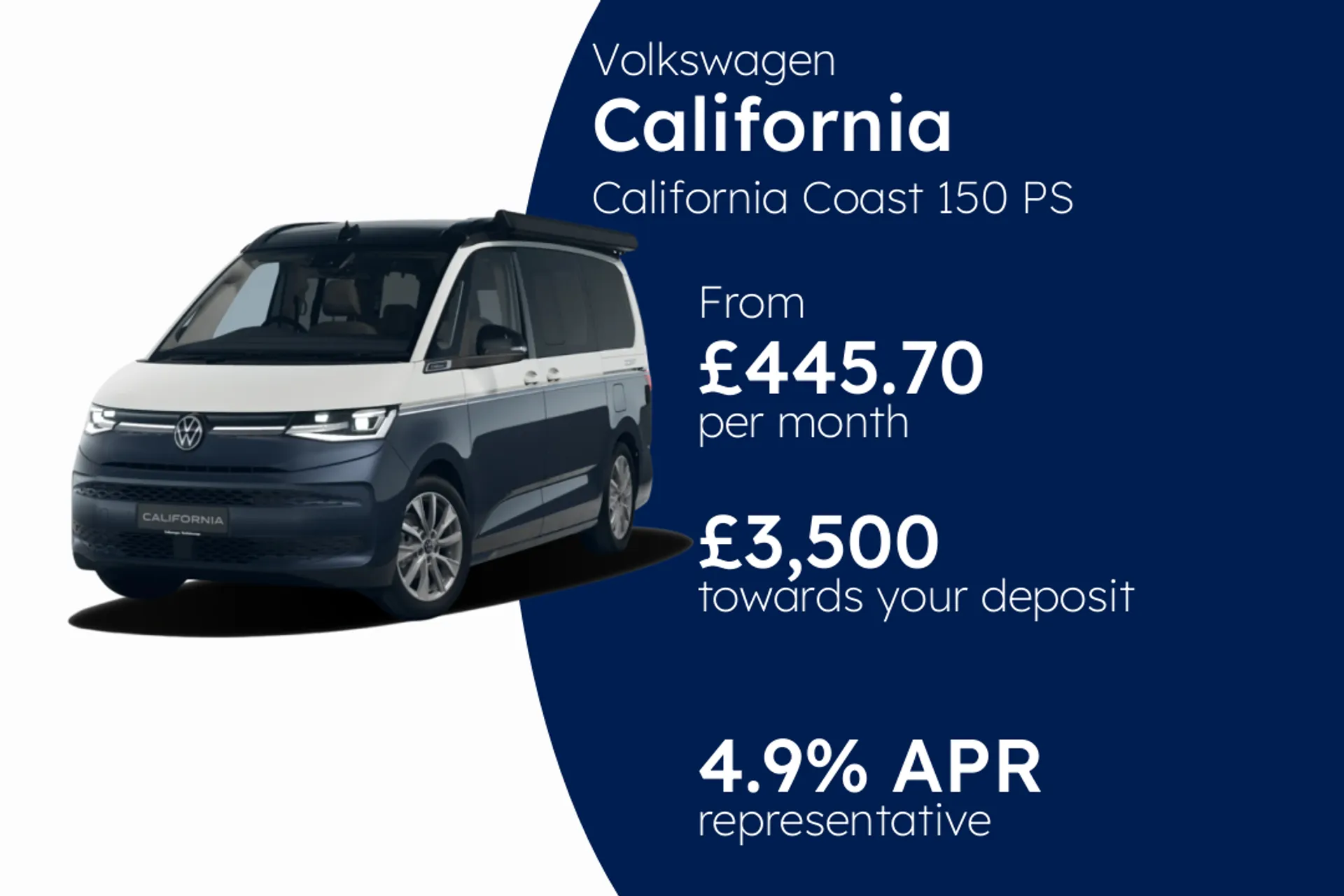 Volkswagen California Coast 150 PS 2.0 TDI 7-Speed DSG PCP Finance Offer From £445.70 Per Month  