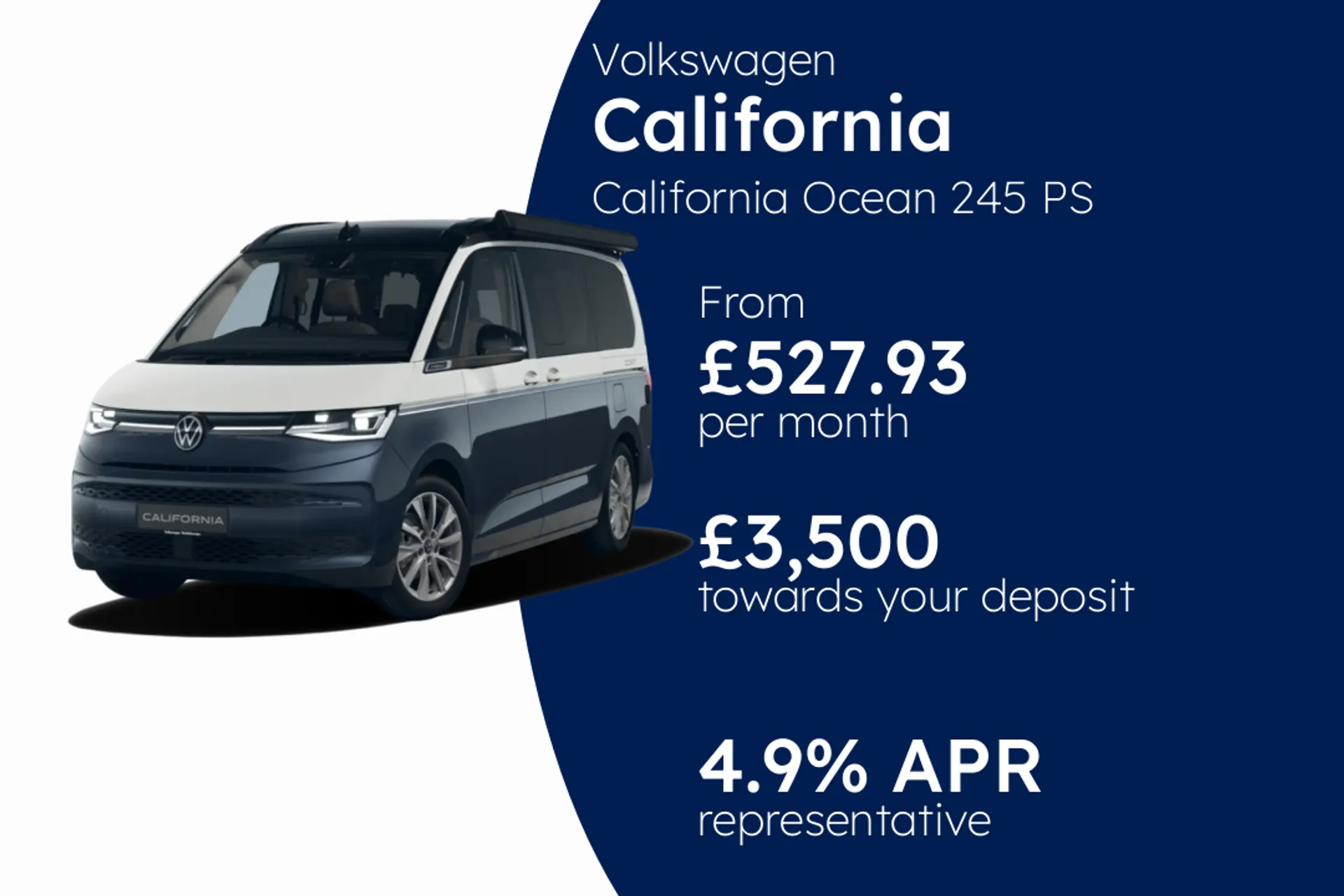 Volkswagen California Ocean 245 PS 1.5 eHybrid 6-Speed DSG 4MOTION PCP Finance Offer From £527.93 Per Month  