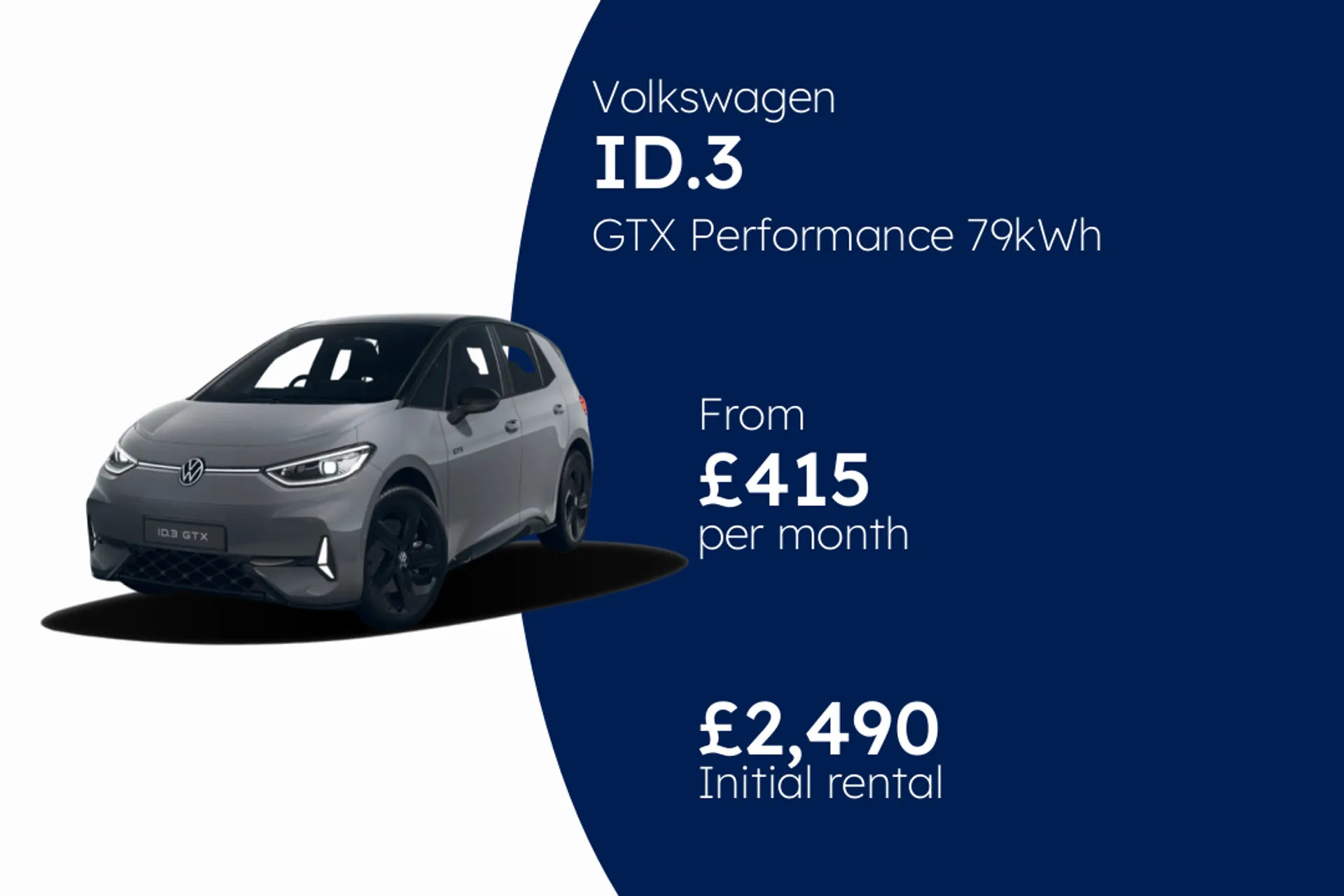 Volkswagen GTX Performance 79kWh 326PS 1-speed automatic 5 Door BCH Finance Offer From £415.00 Per Month  