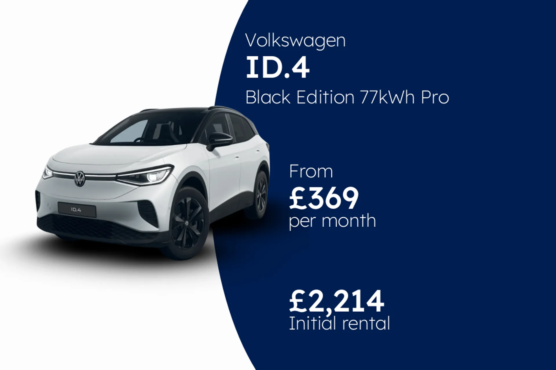 Volkswagen Black Edition 77kWh Pro 286PS  1-speed automatic 5 Door BCH Finance Offer From £369.00 Per Month  